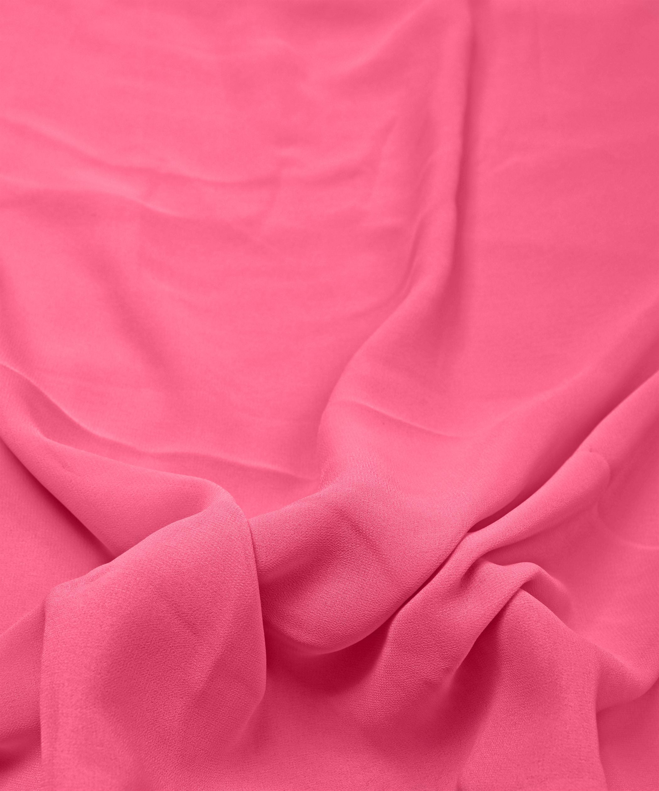 Light Pink Plain Dyed Georgette (60 Grams) Fabric