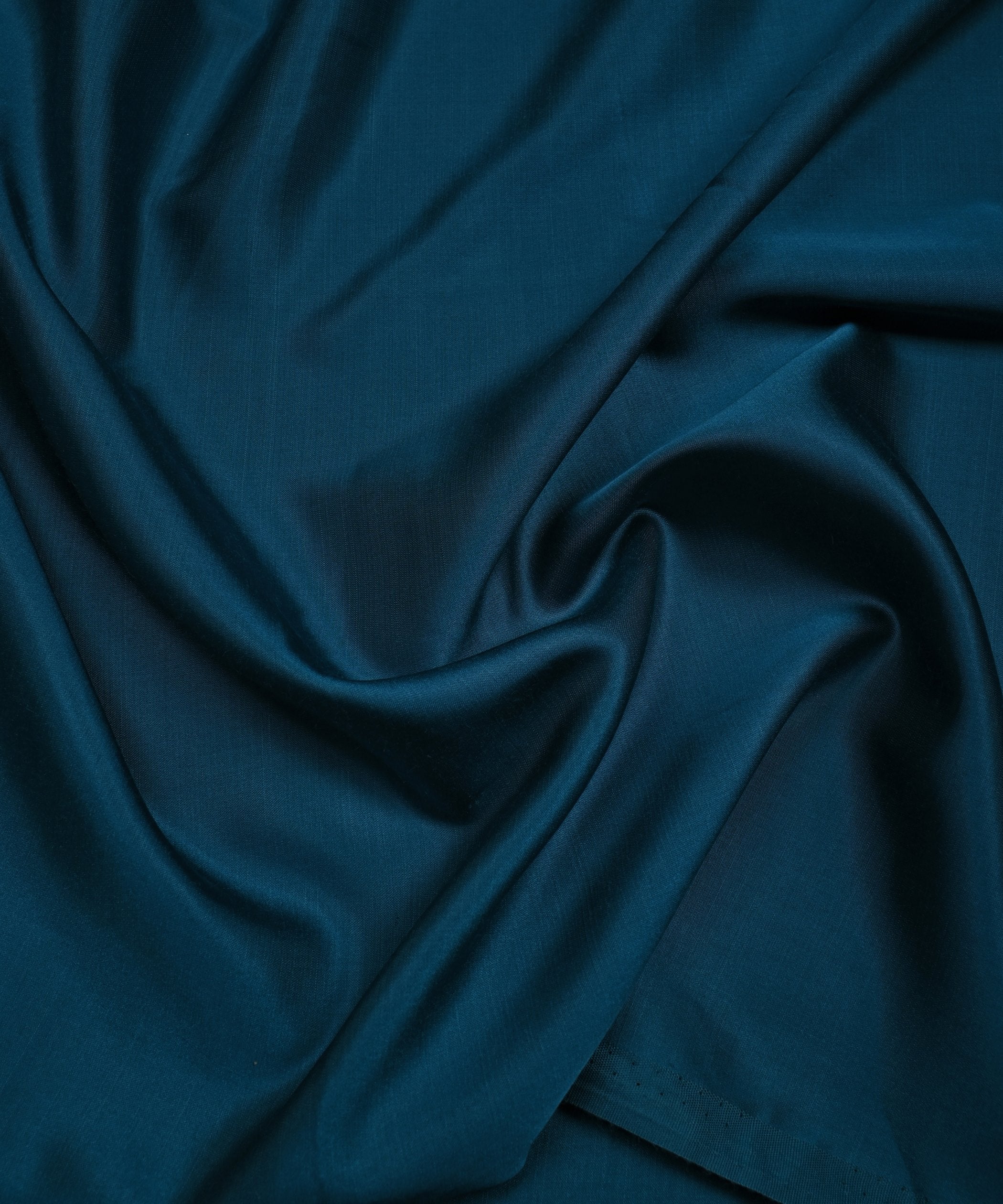 Teal Blue Plain Dyed Modal Satin Fabric