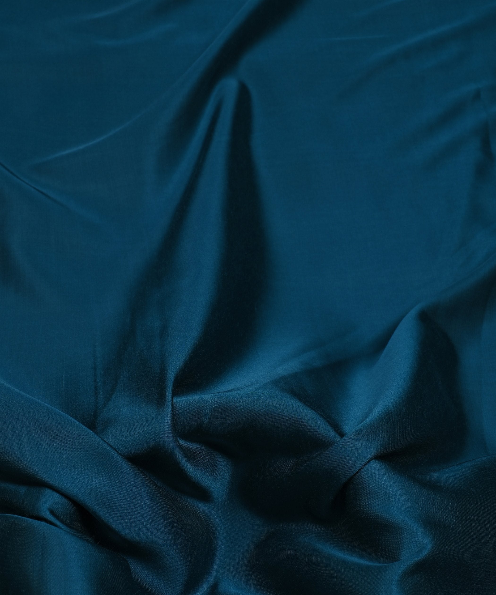 Teal Blue Plain Dyed Modal Satin Fabric