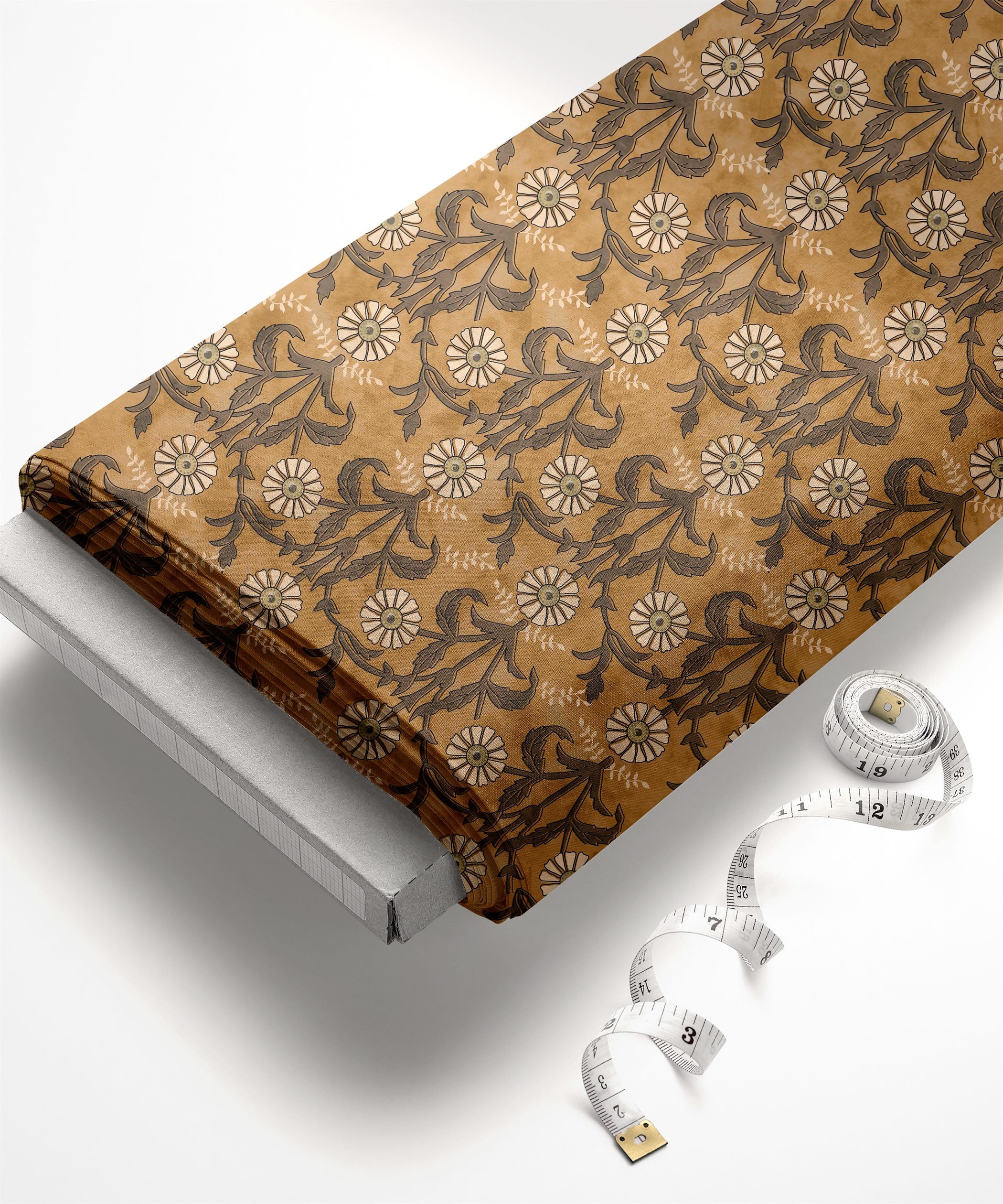 Mustard Yellow-Cream Ajrakh Print