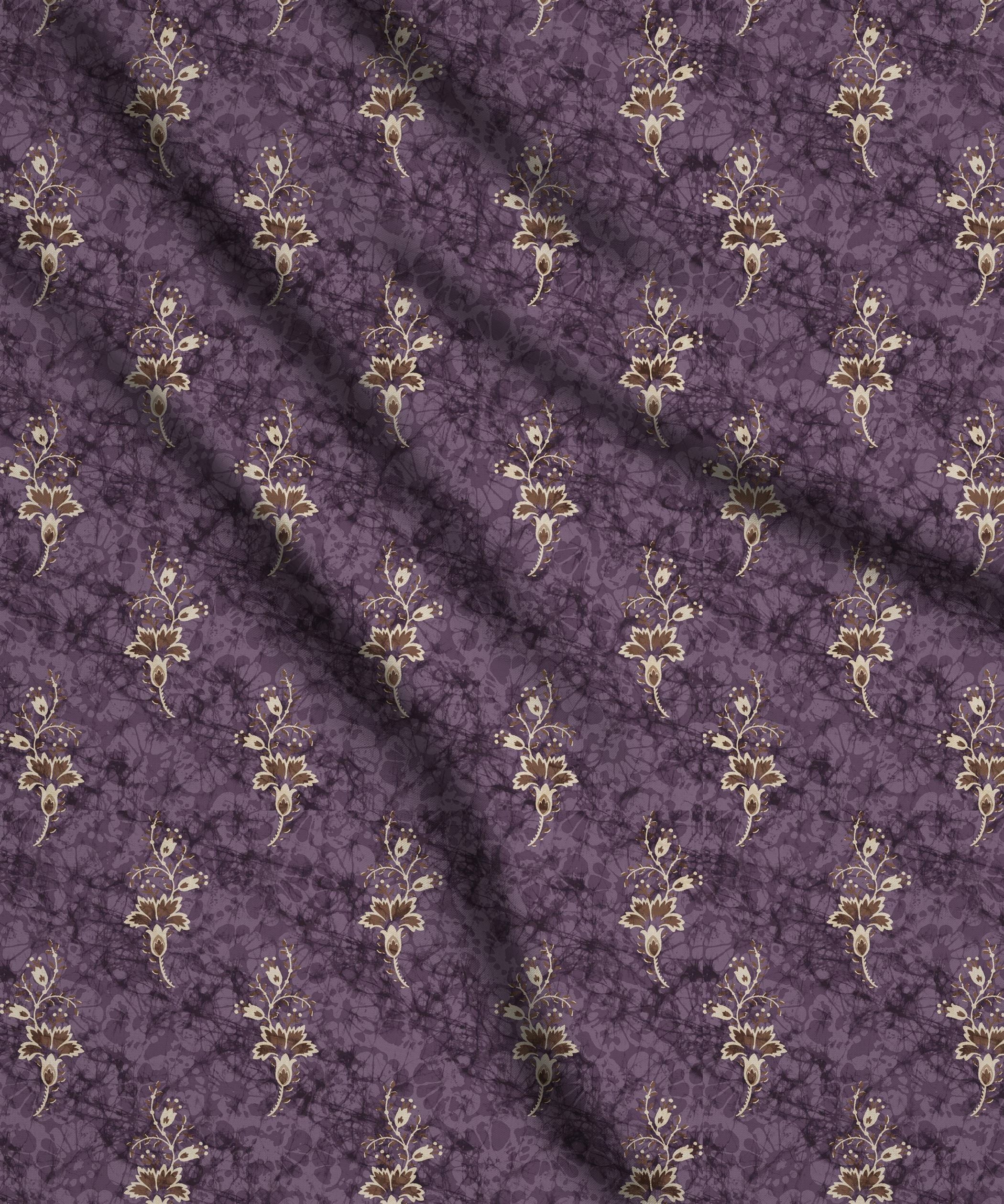 Purple-Hibiscus Ajrakh Print