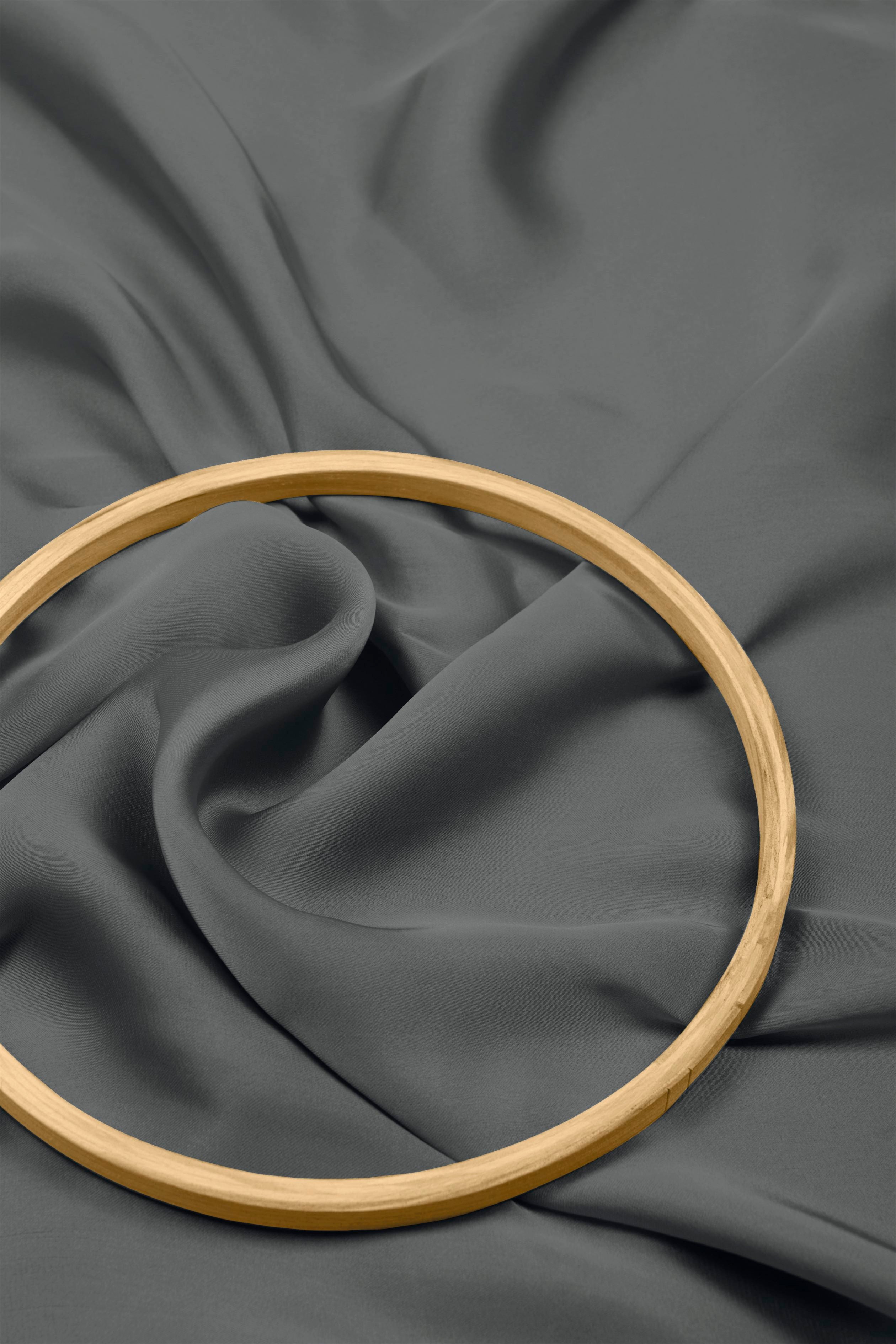 Carbon Grey Plain Dyed Alina Silk