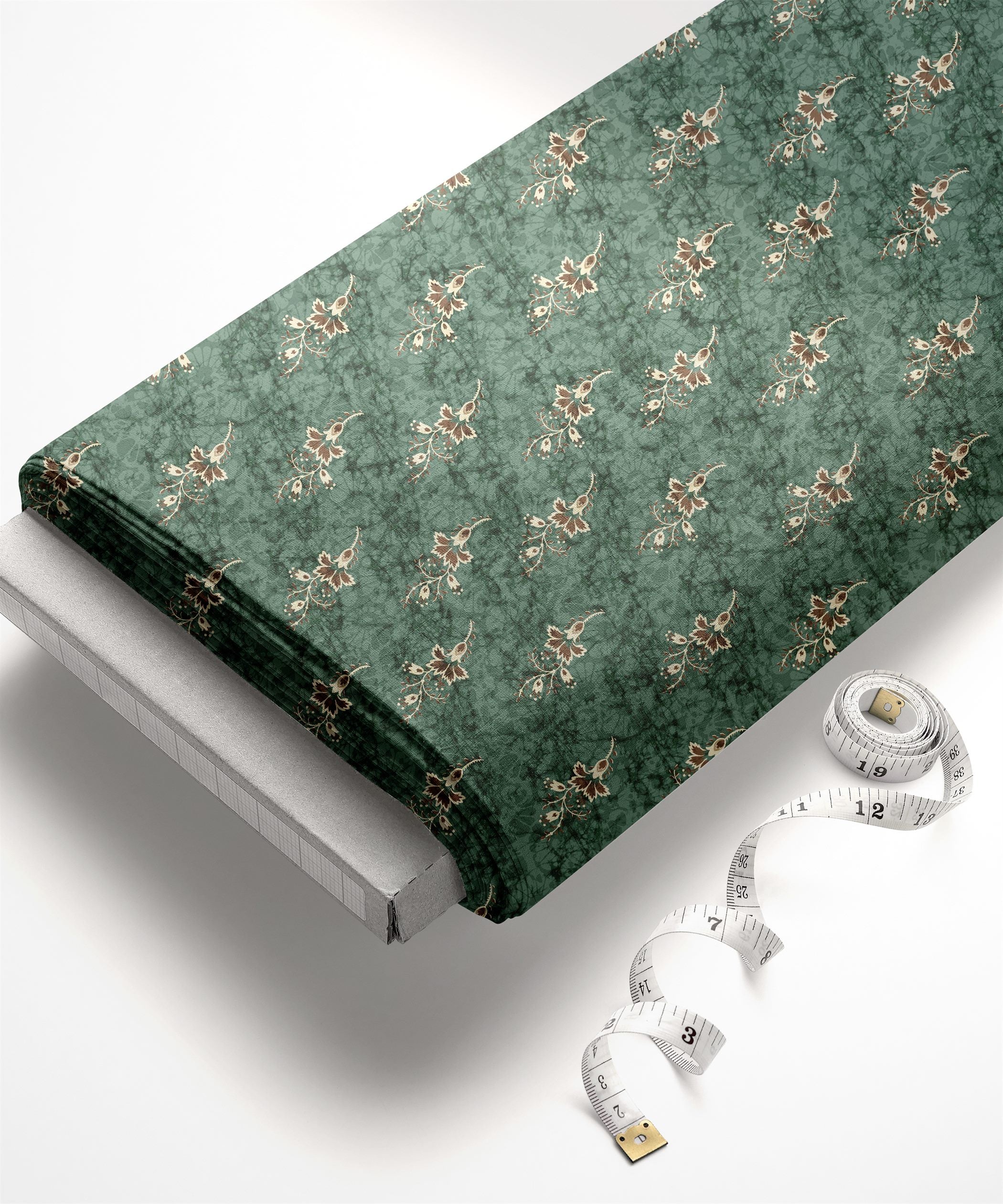 Sea Green-Hibiscus Ajrakh Print