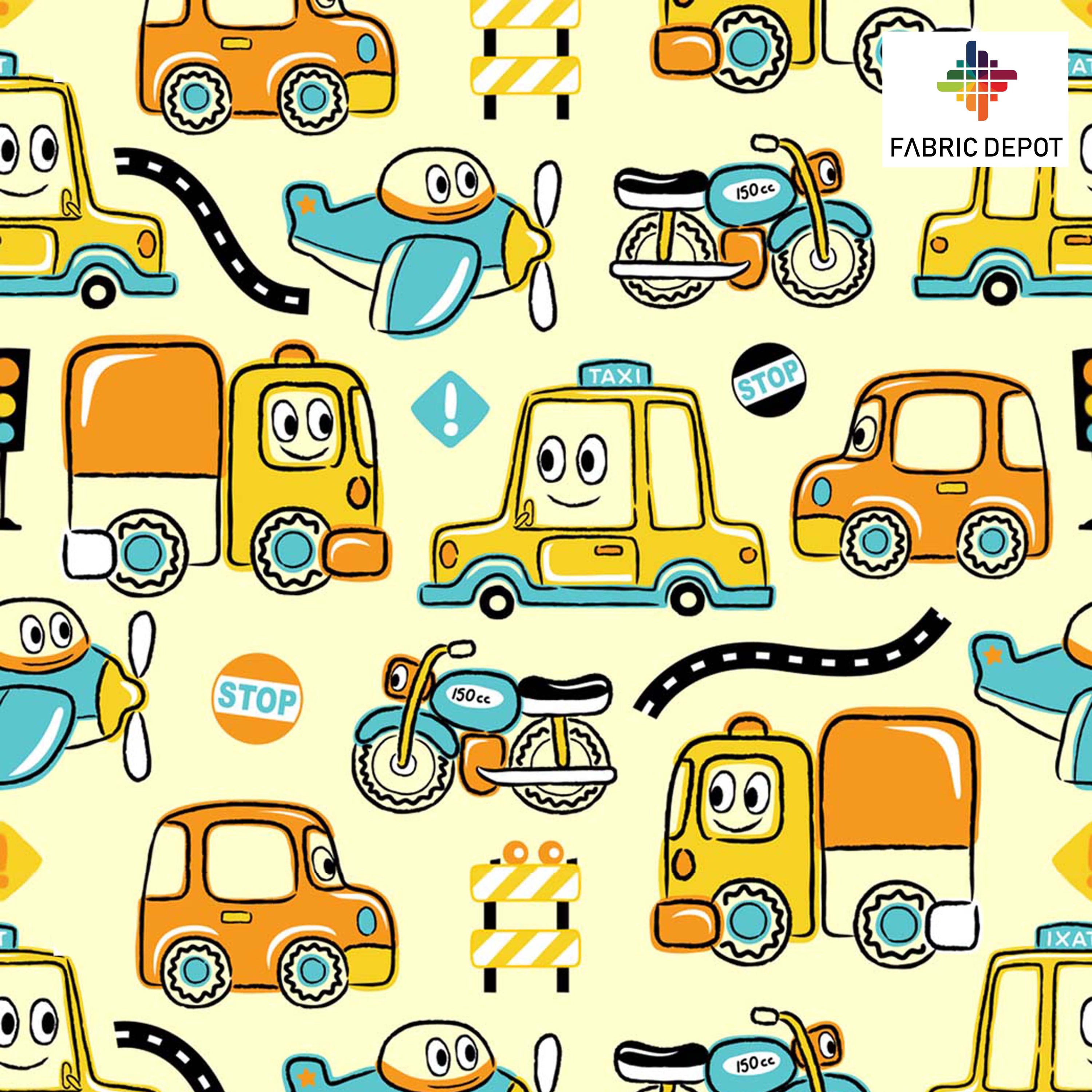 Pastel Yellow Vehicle Print