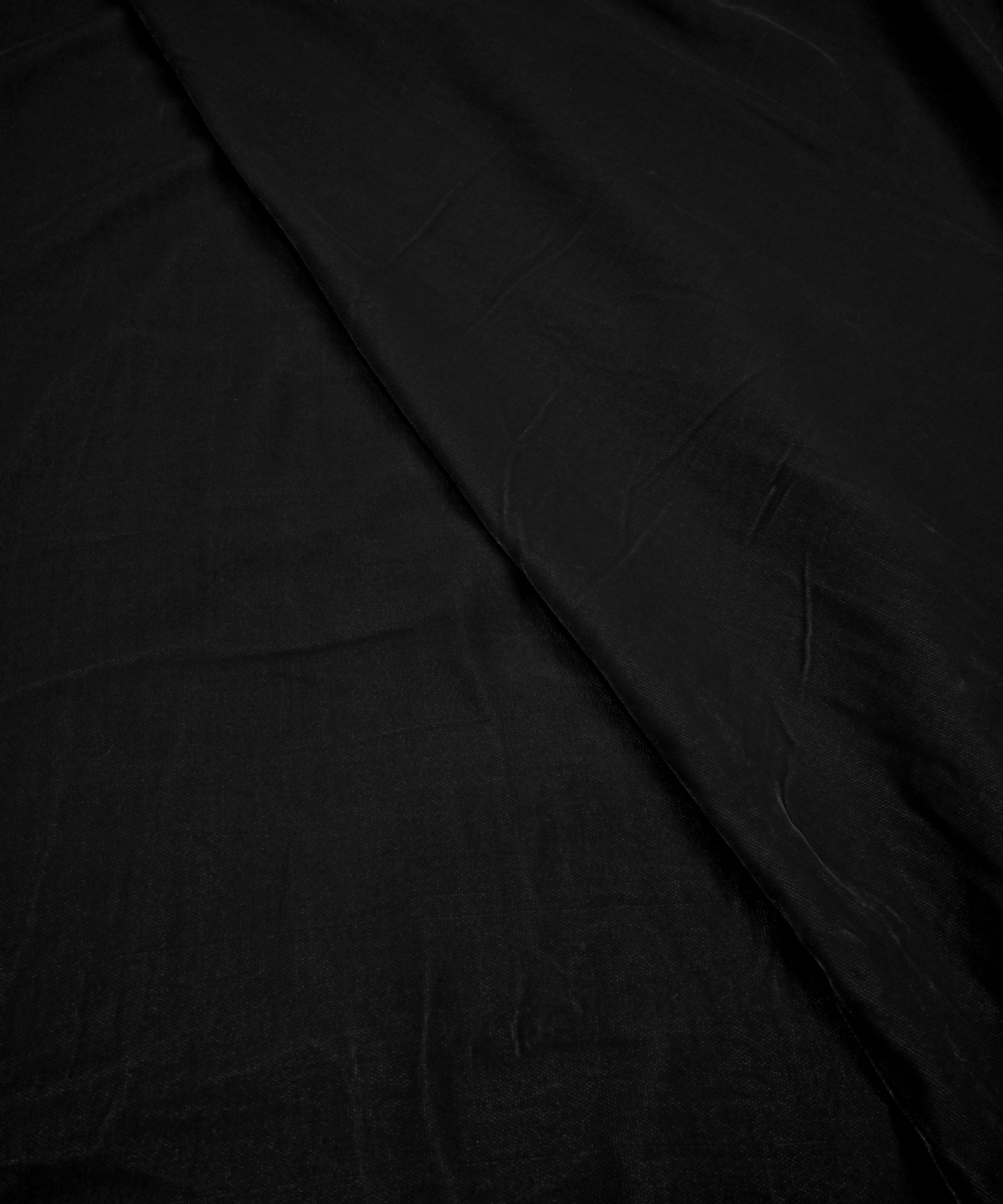 Black Plain Dyed Velvet Fabric