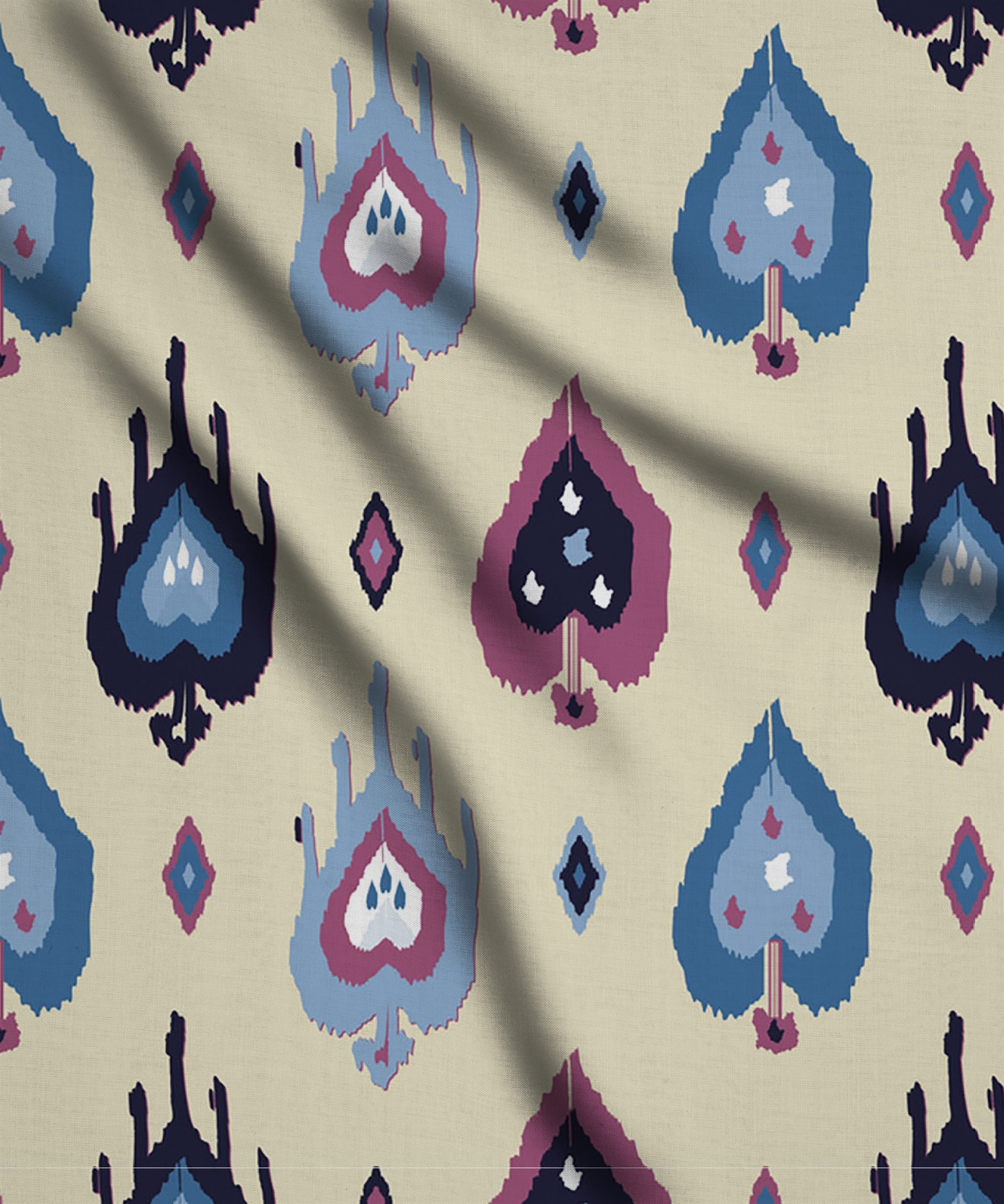 Cream Ikat Motifs Print