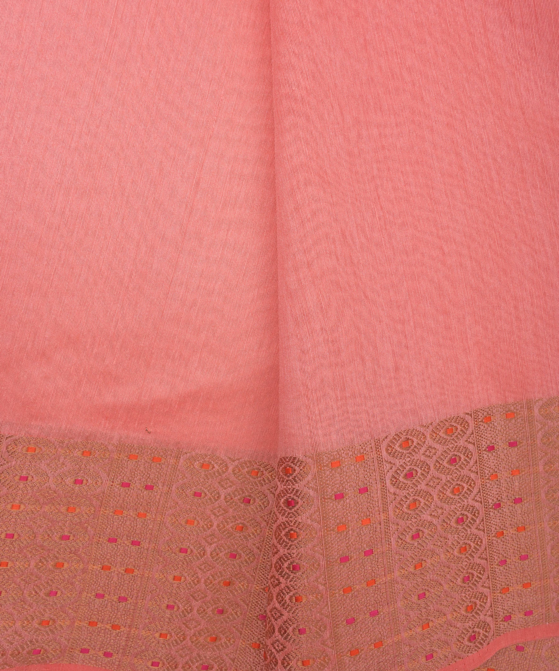 Gajri Linen Fabric with Zari Border(cut-5.5 mtr)