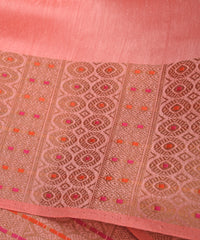 Gajri Linen Fabric with Zari Border(cut-5.5 mtr)