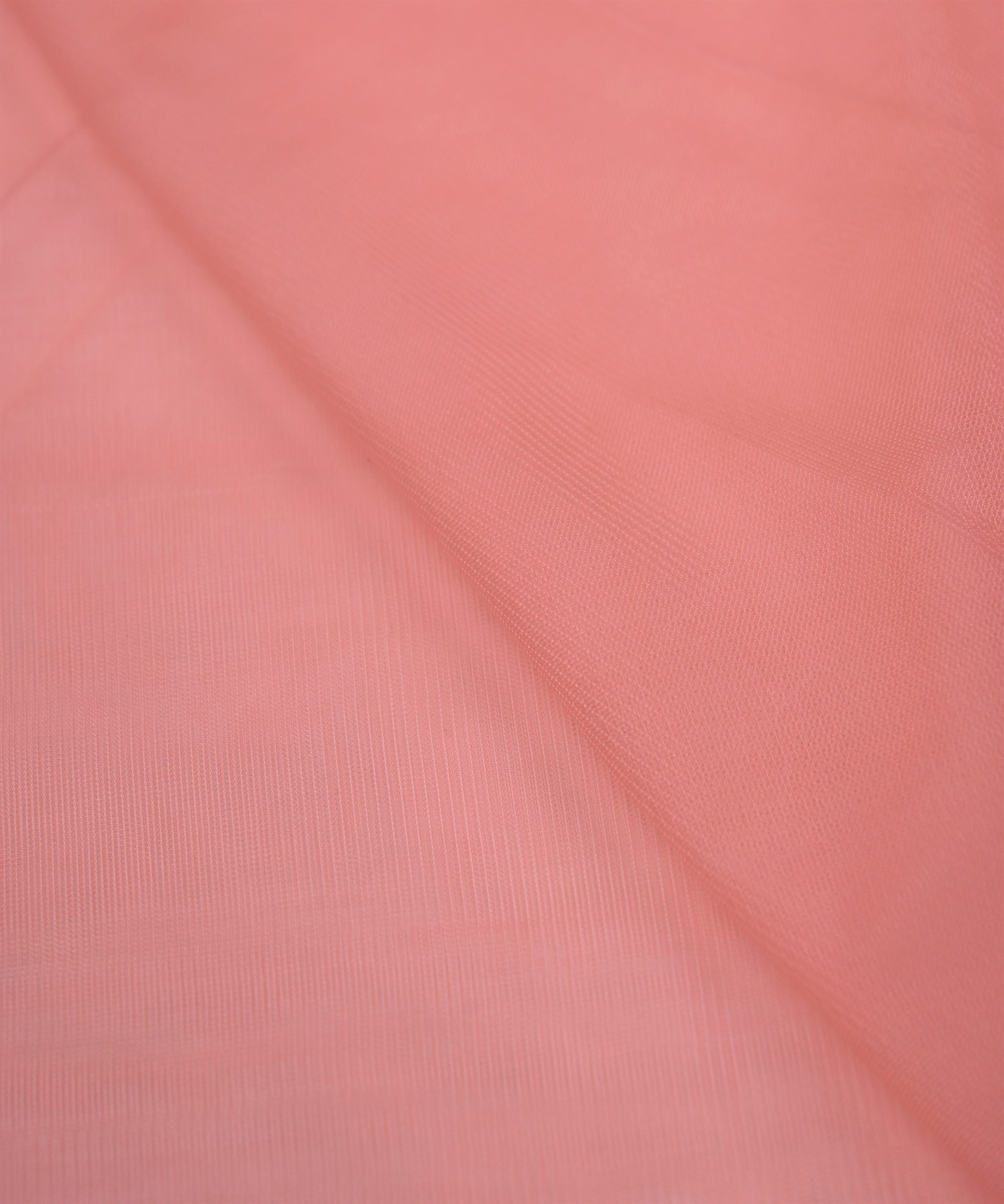 Light Peach Plain Dyed Net Fabric