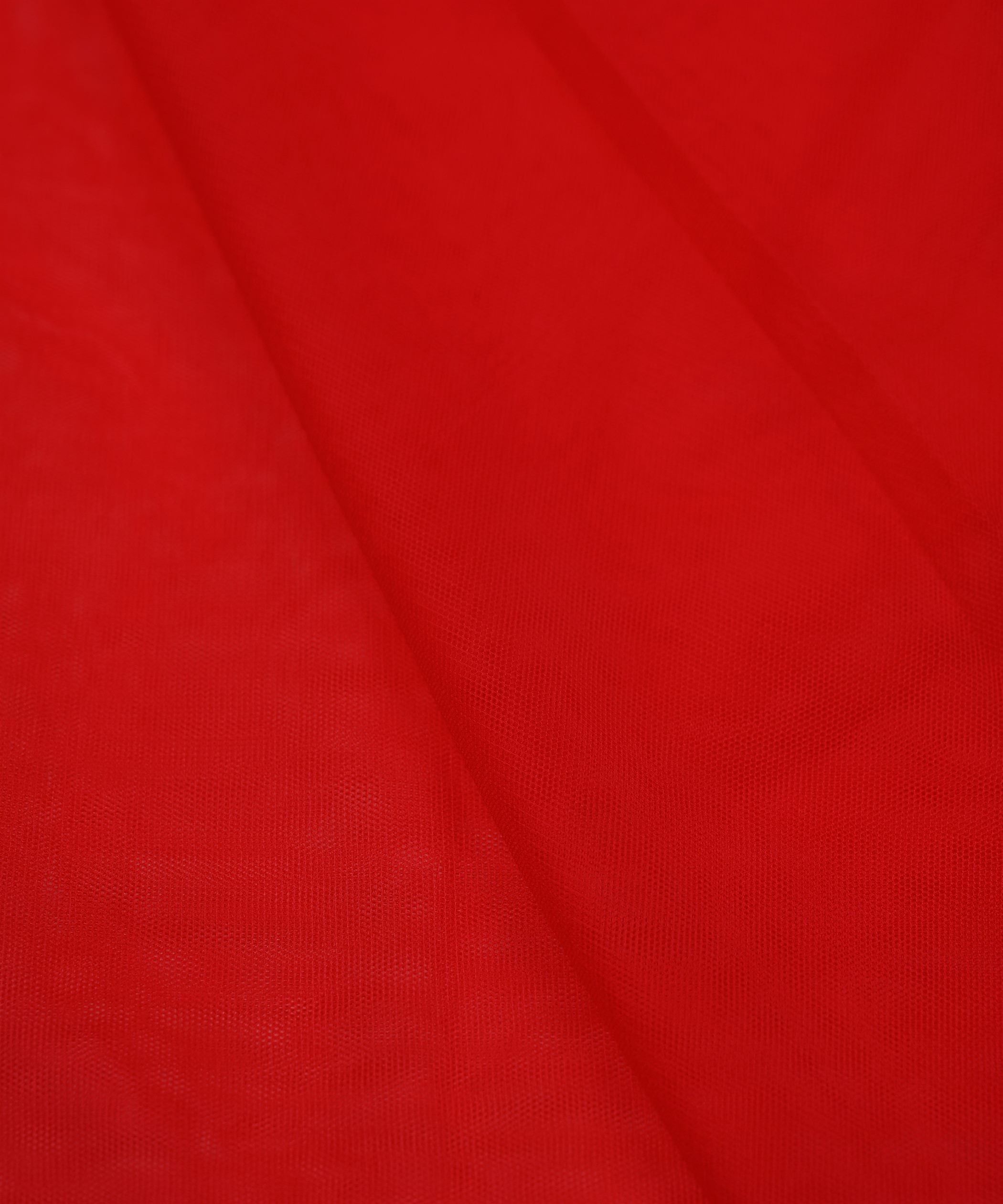 Dark Red Plain Dyed Net Fabric