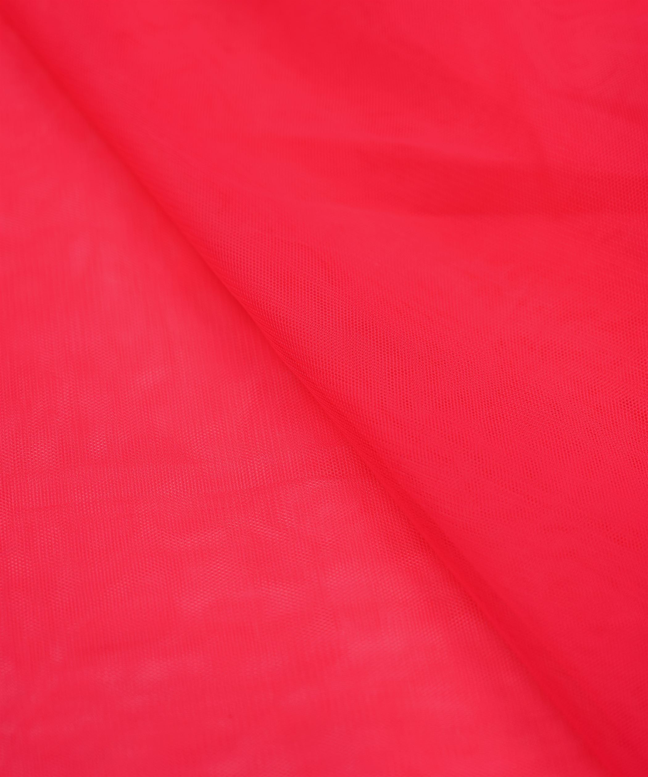 Light Red Plain Dyed Net Fabric