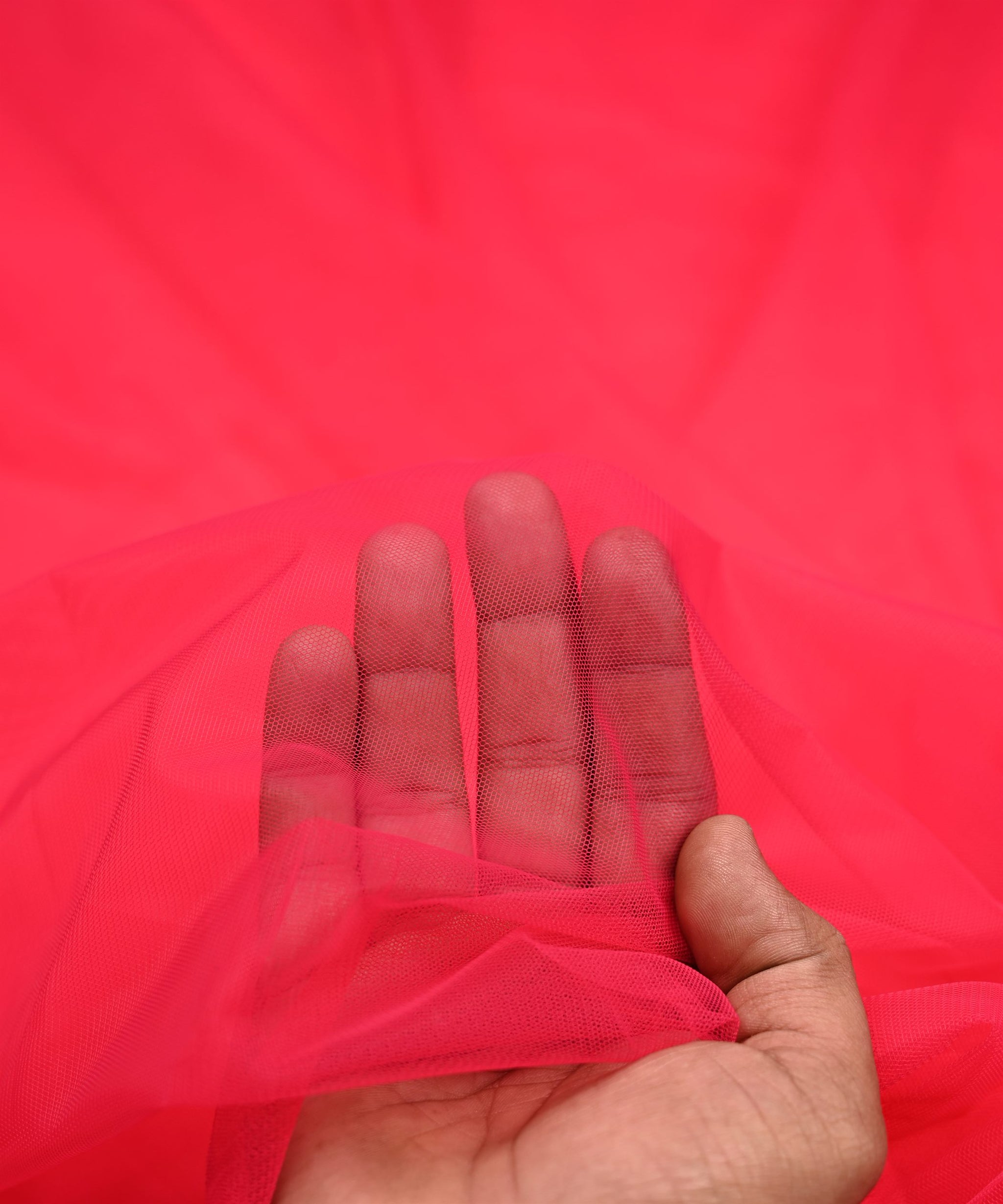 Red Color Net Pattern Buy Plain Dyed Net Fabric-Light Red Online at Wholesale Prices | Fabric ...