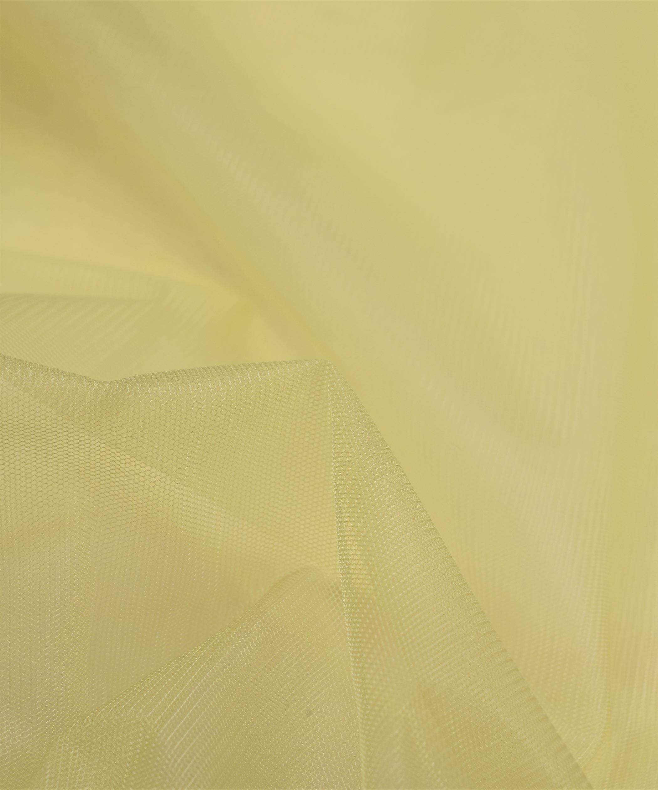 Lime Yellow Plain Dyed Net Fabric