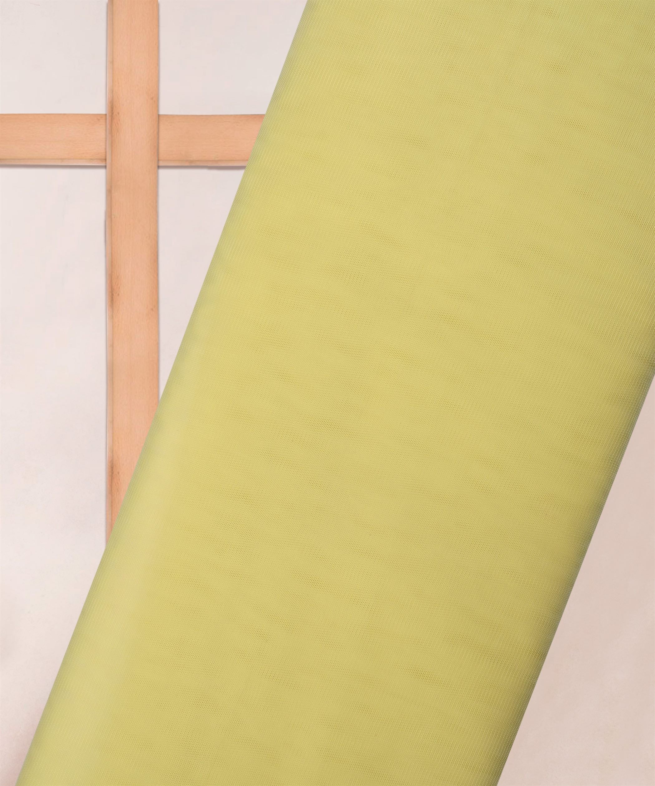 Lime Yellow Plain Dyed Net Fabric