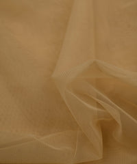Beige Plain Dyed Net Fabric