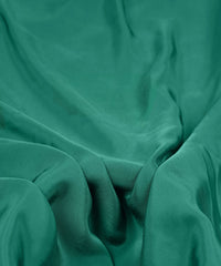 Aqua Green Plain Dyed American Crepe Fabric