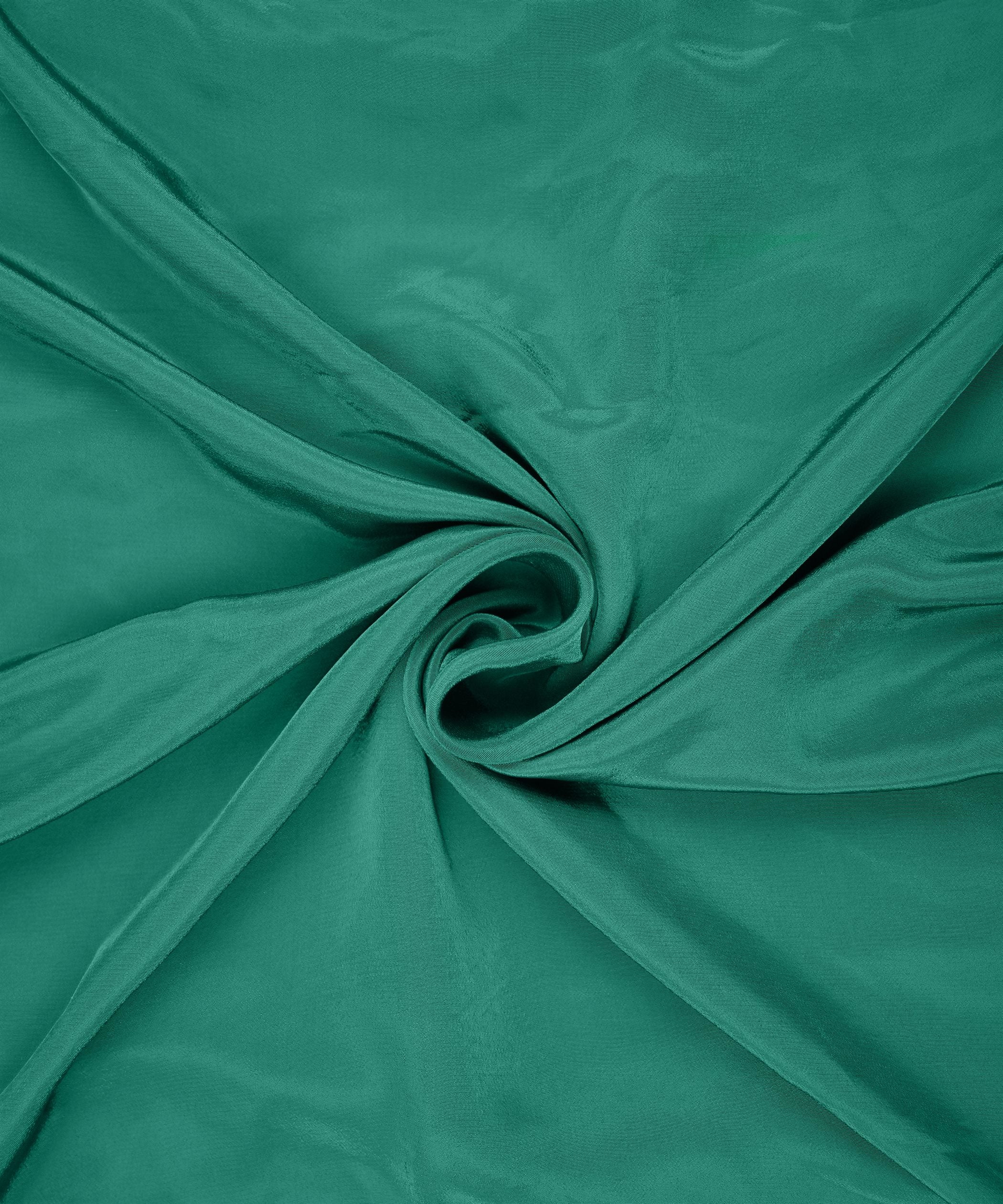 Aqua Green Plain Dyed American Crepe Fabric