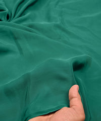 Aqua Green Plain Dyed American Crepe Fabric