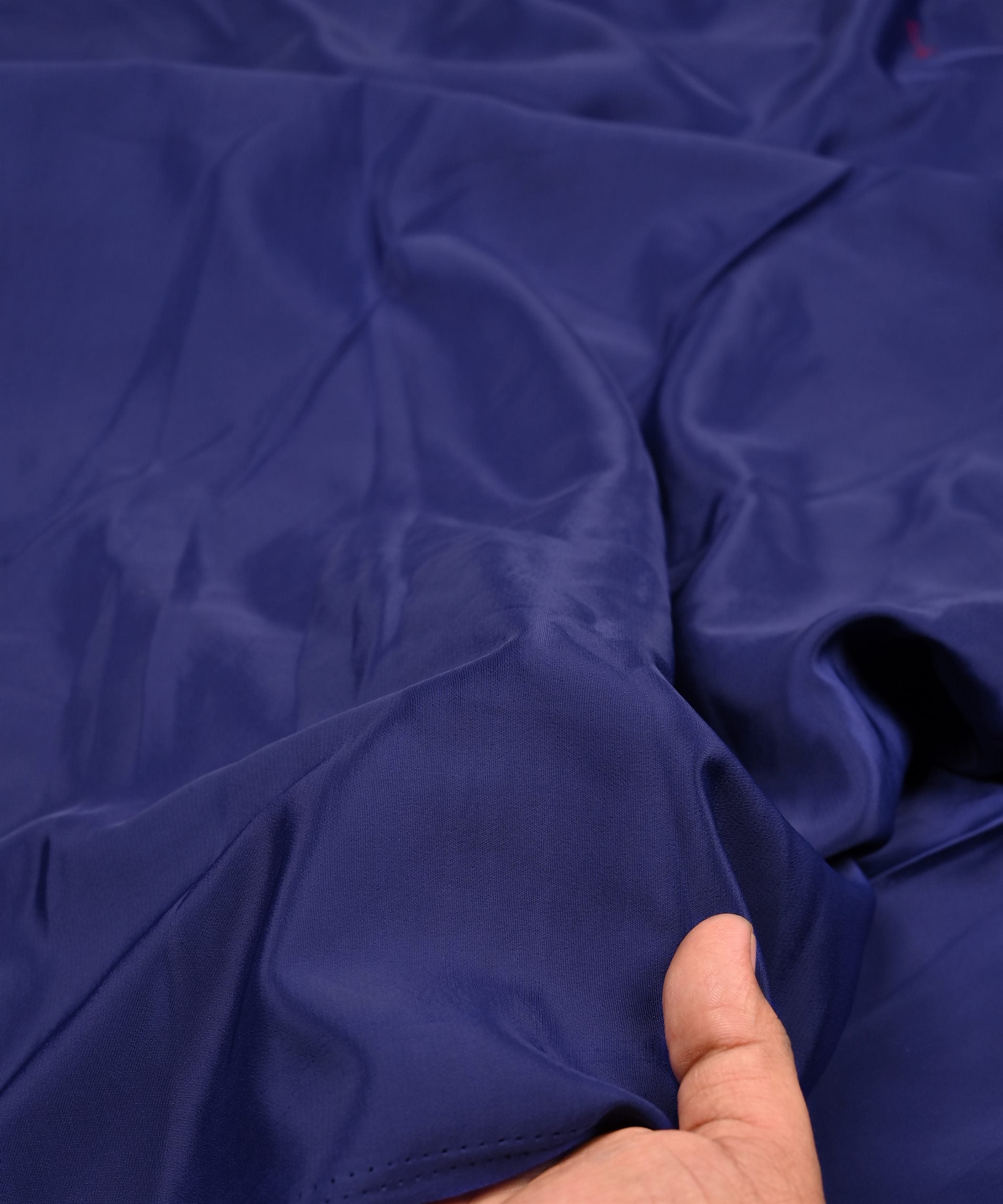 Dark Blue Plain Dyed American Crepe Fabric