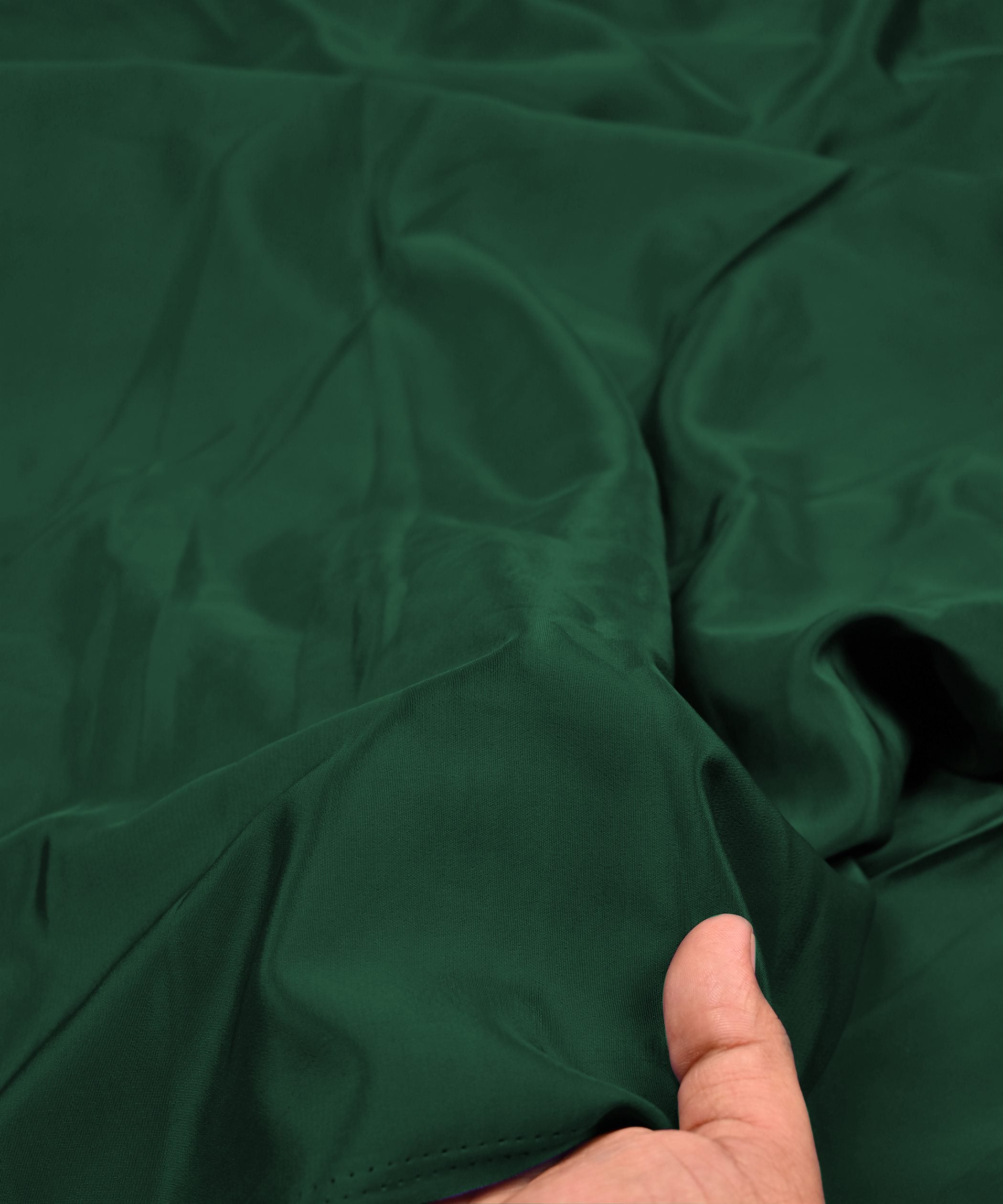 Dark Green Plain Dyed American Crepe Fabric