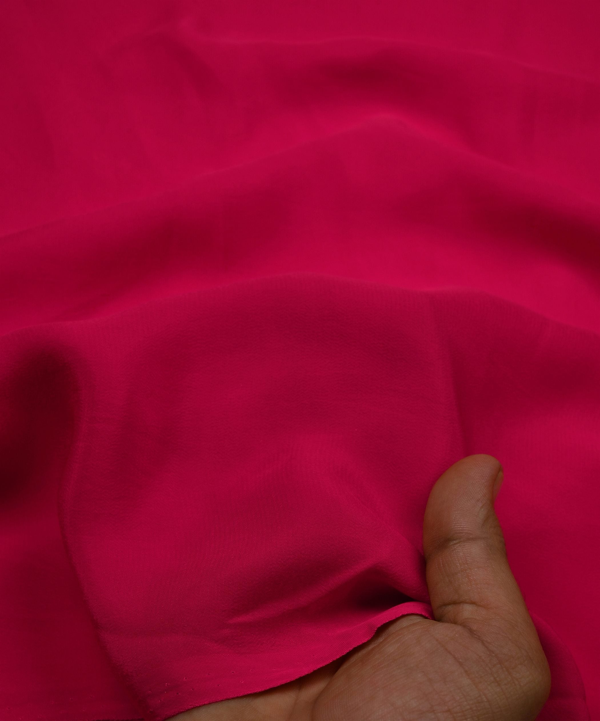 Hot Pink Plain Dyed American Crepe Fabric