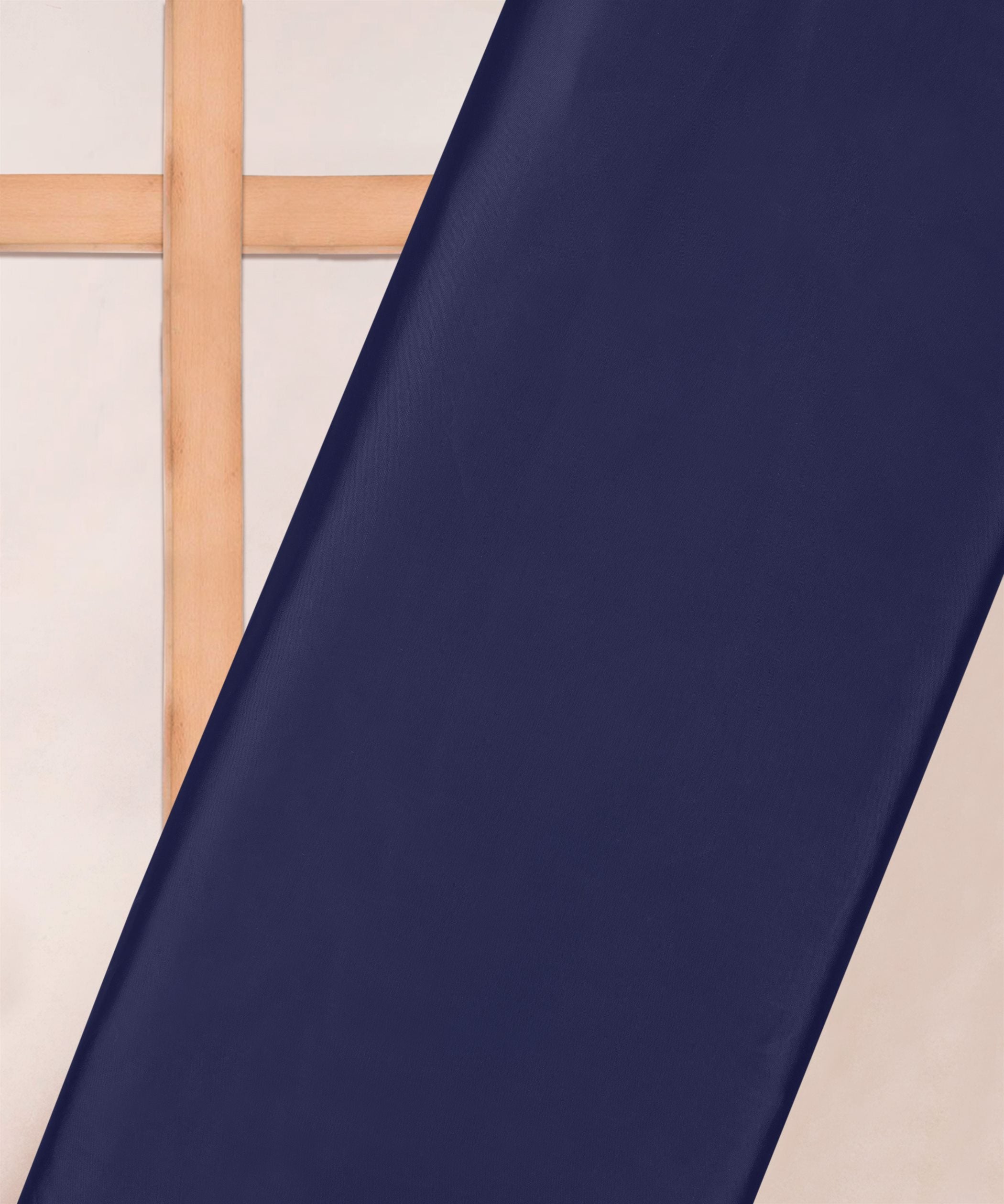 Navy Blue Plain Dyed American Crepe Fabric