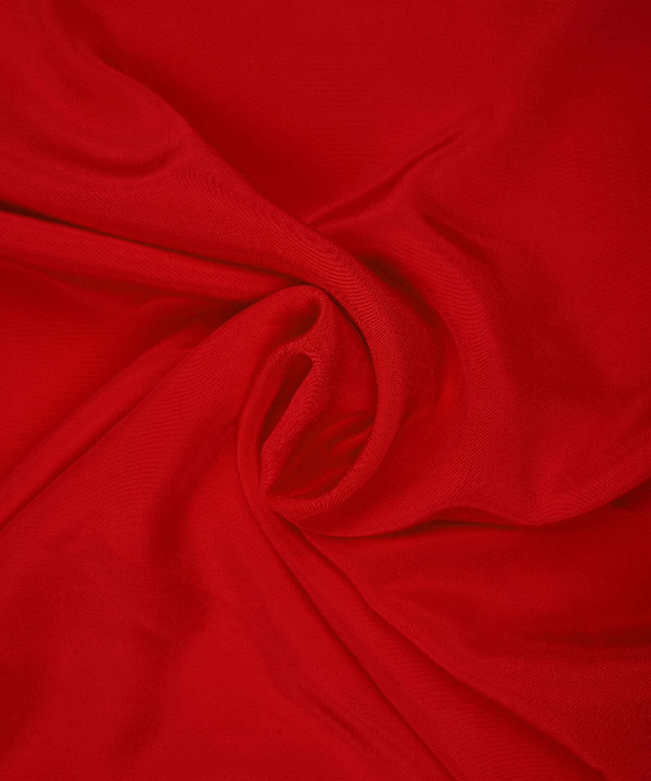 Red Plain Dyed American Crepe Fabric