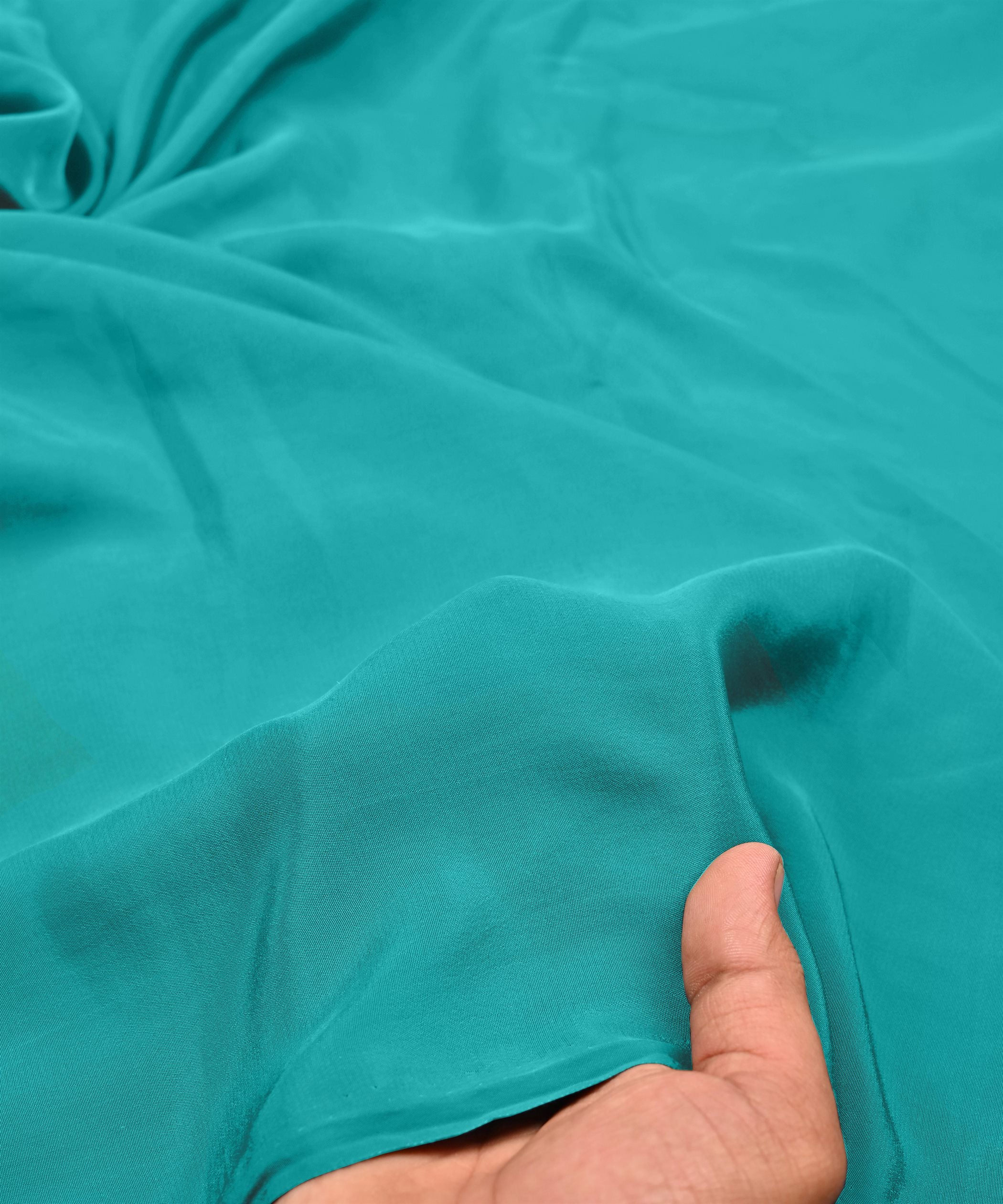 Sky Blue Plain Dyed American Crepe Fabric