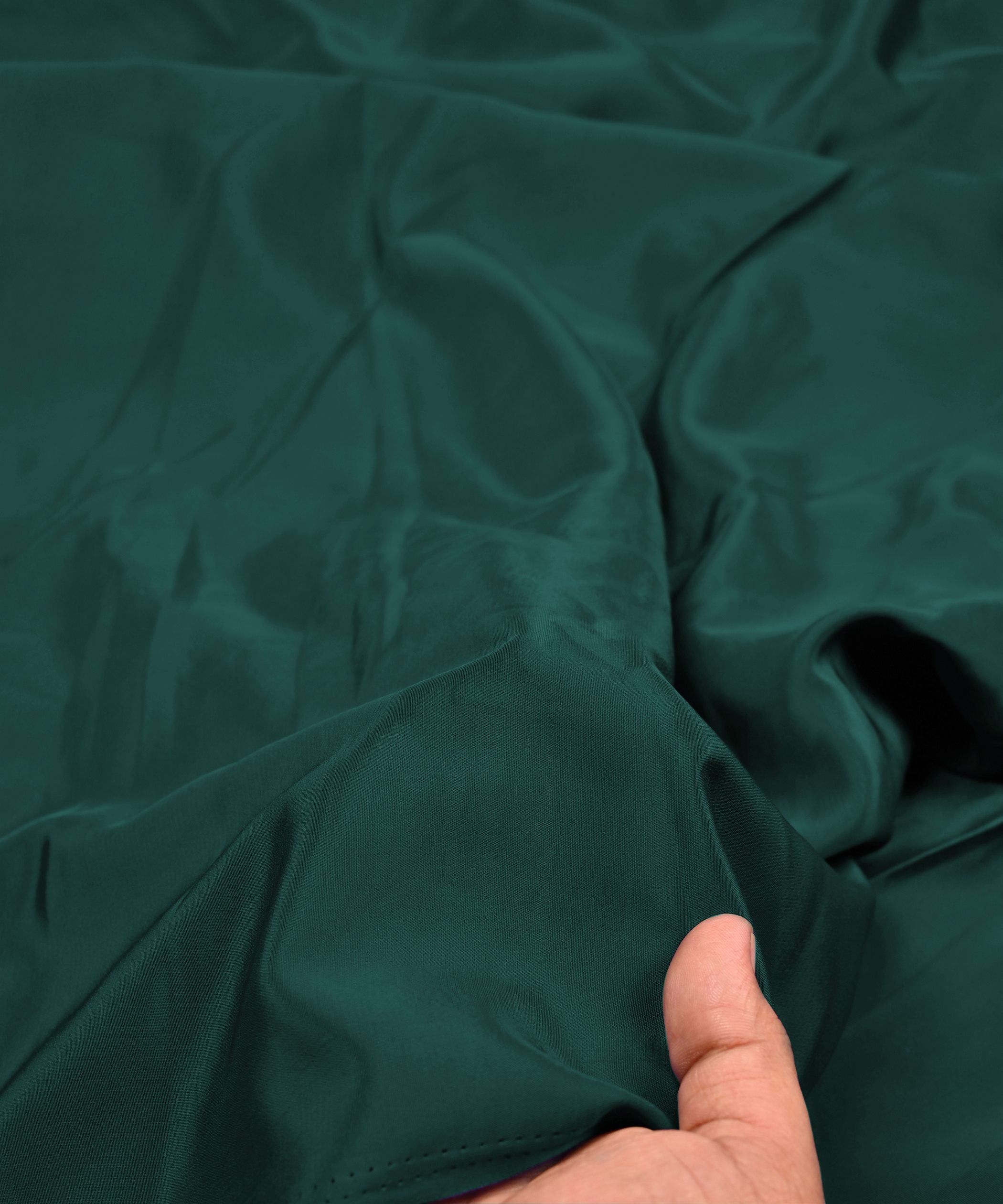 Teal Plain Dyed American Crepe Fabric