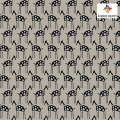 Beige Black Deer Print