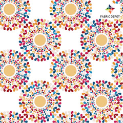 Beige Geometrical Mandala Print