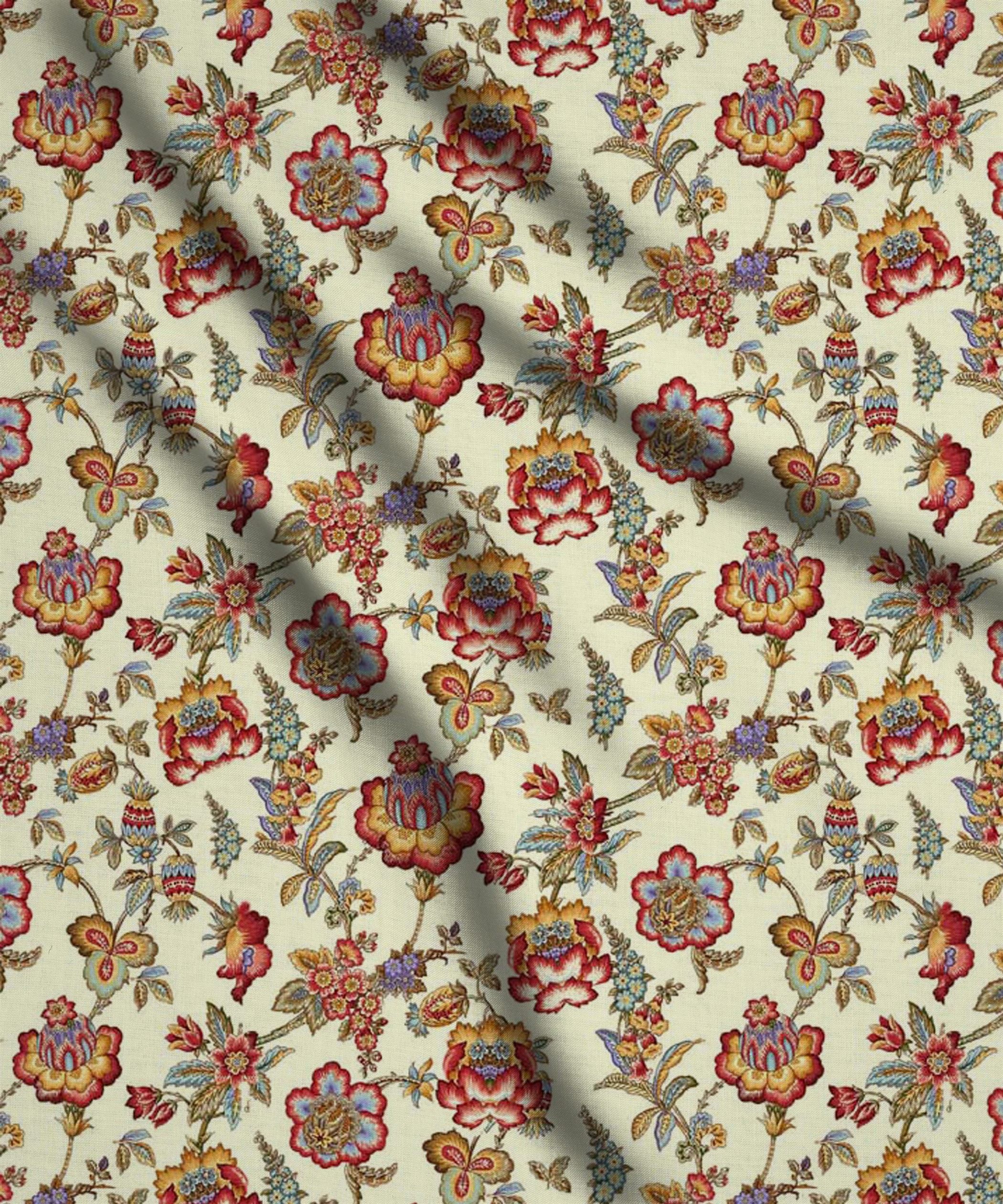 Beige-Kalamkari Print