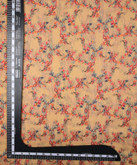 Beige Pure Chanderi Flower Vines Jacquard Fabric