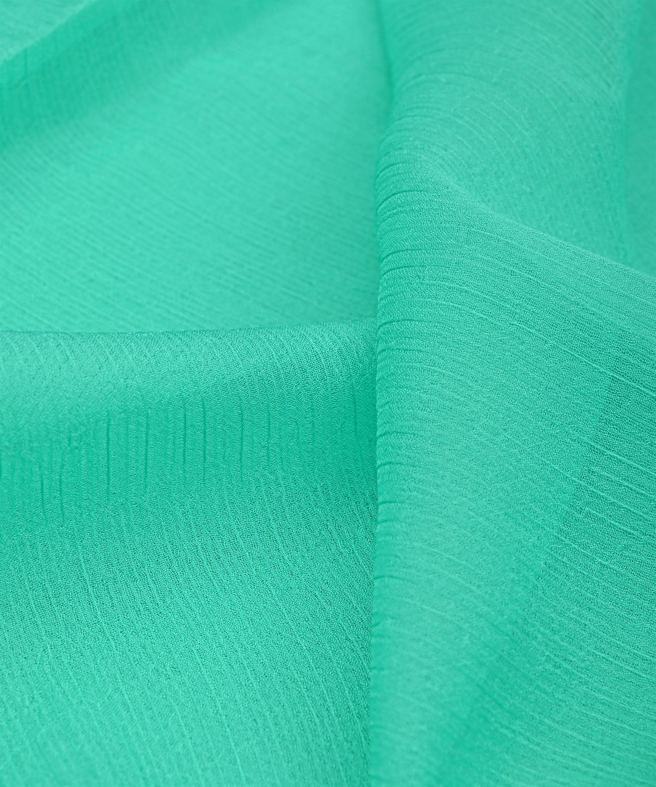 Aquamarine Green Plain Dyed Bemberg Chiffon fabric