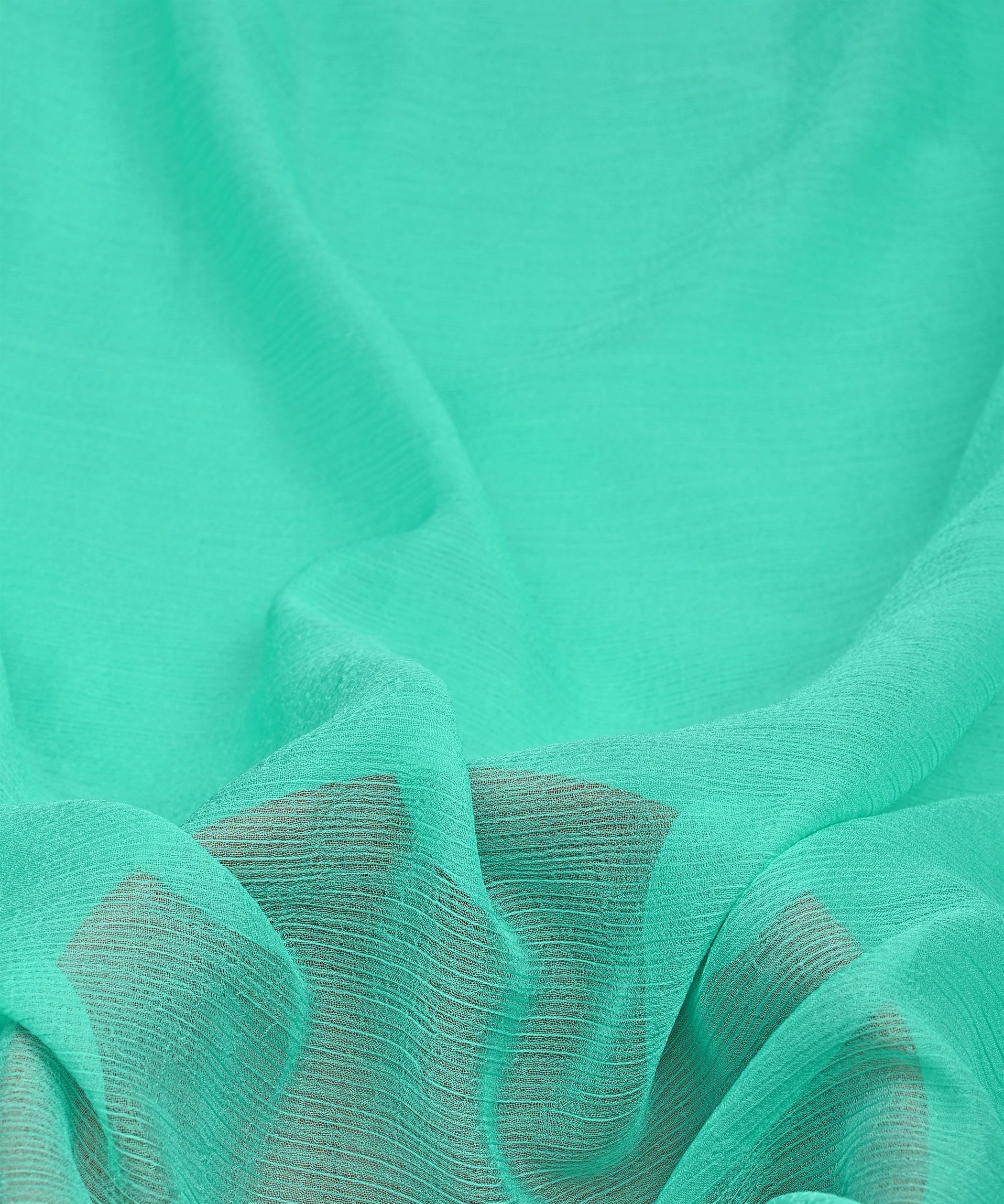 Aquamarine Green Plain Dyed Bemberg Chiffon fabric