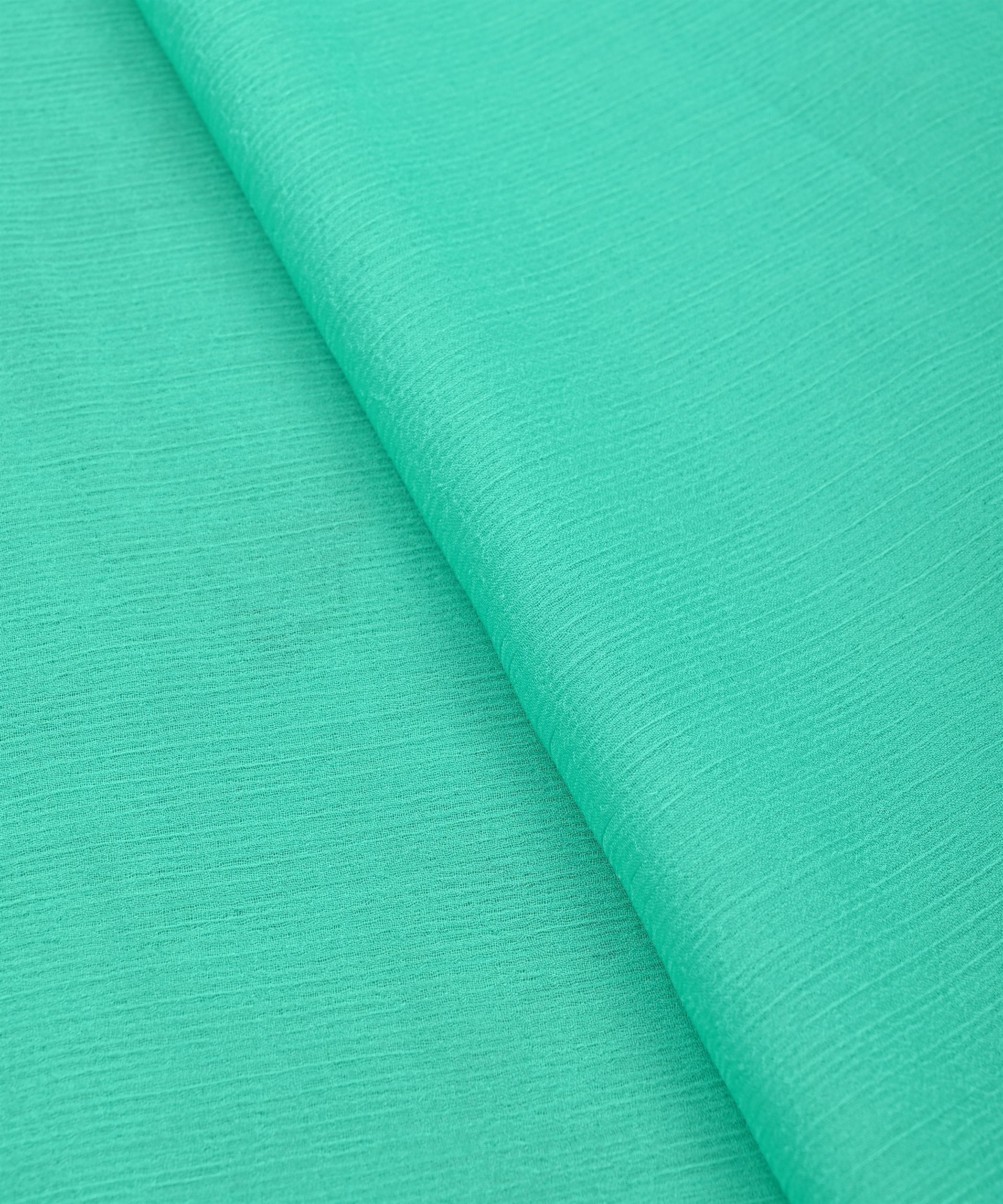 Aquamarine Green Plain Dyed Bemberg Chiffon fabric