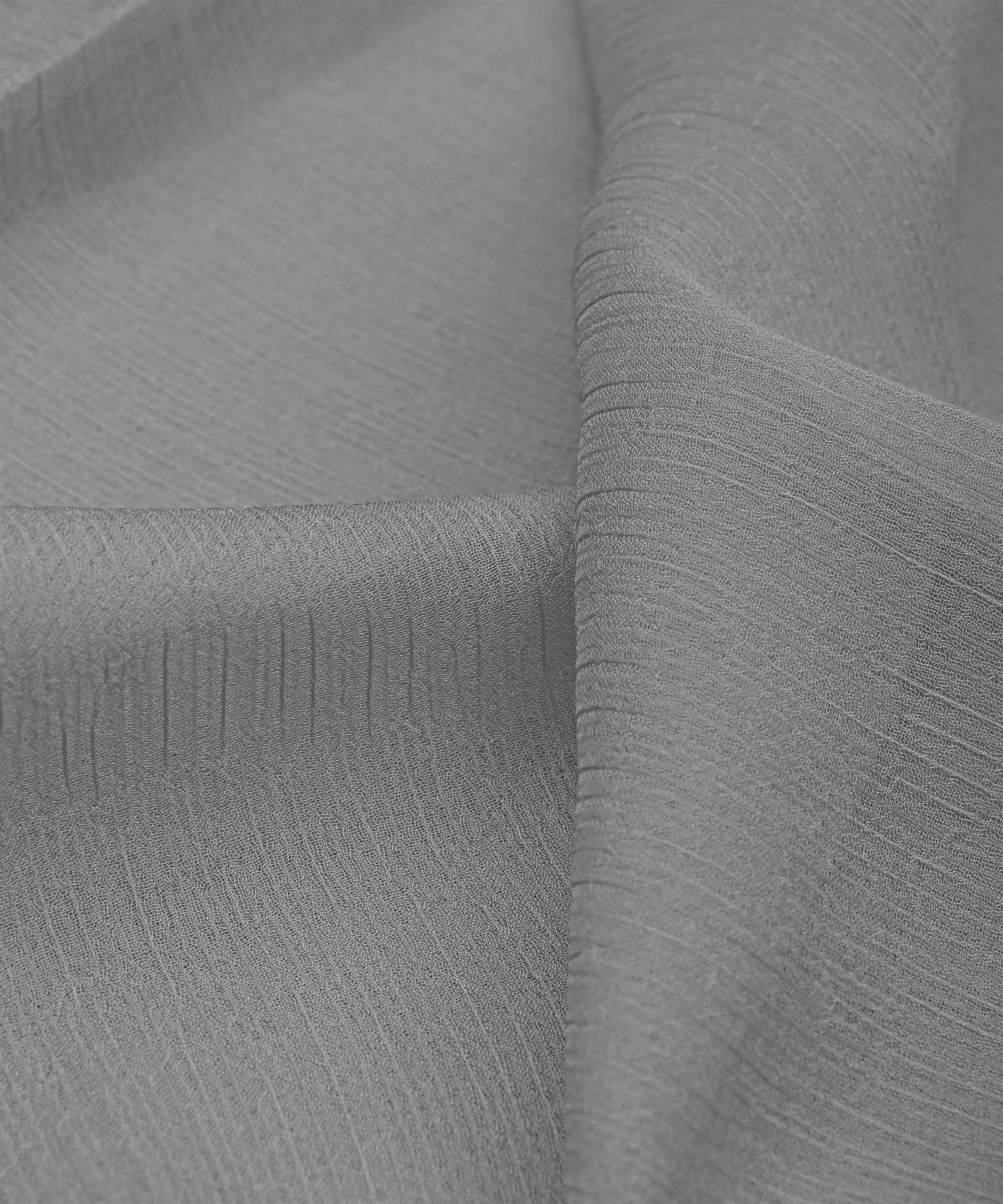 Grey Plain Dyed Bemberg Chiffon Fabric