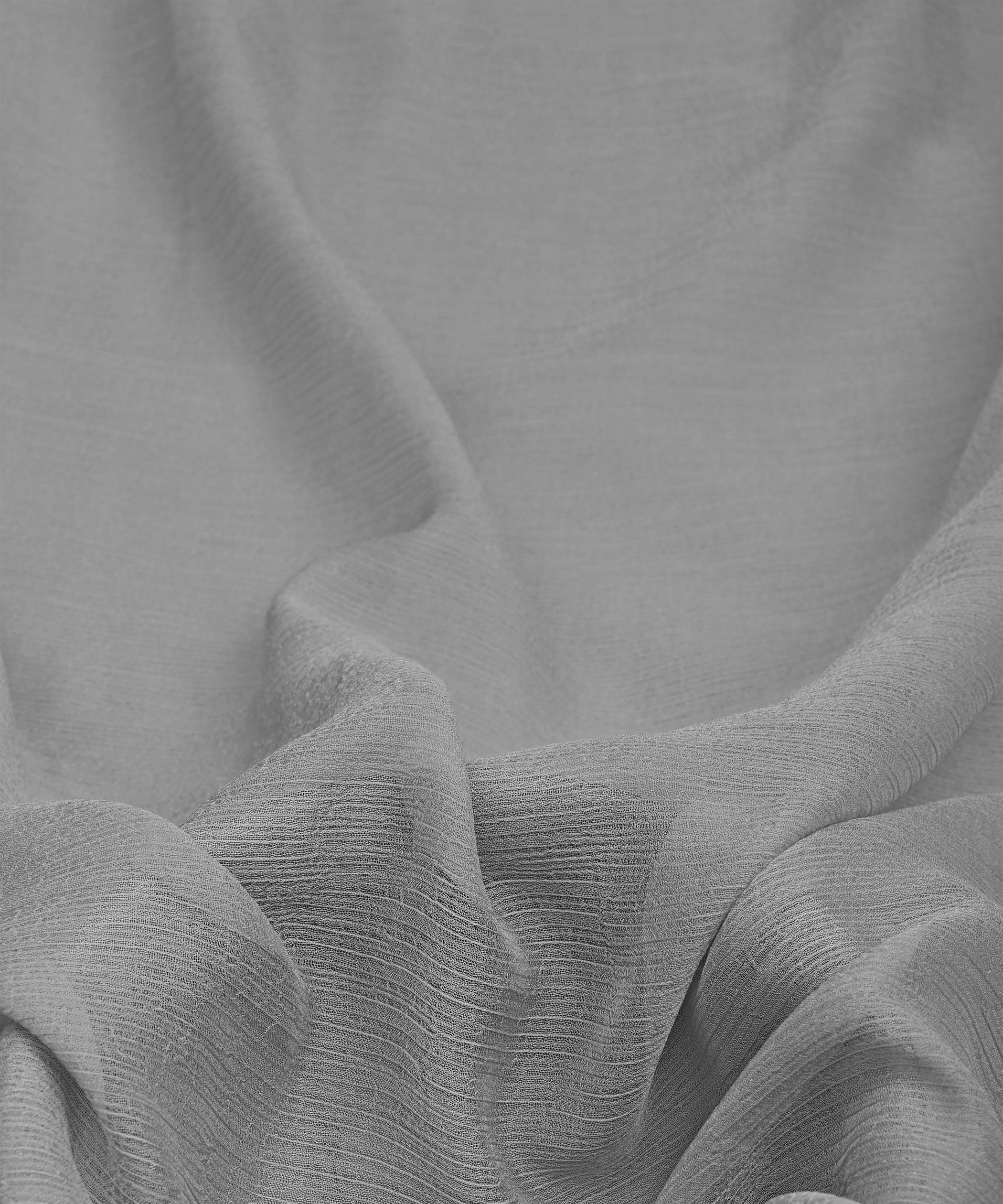 Grey Plain Dyed Bemberg Chiffon Fabric