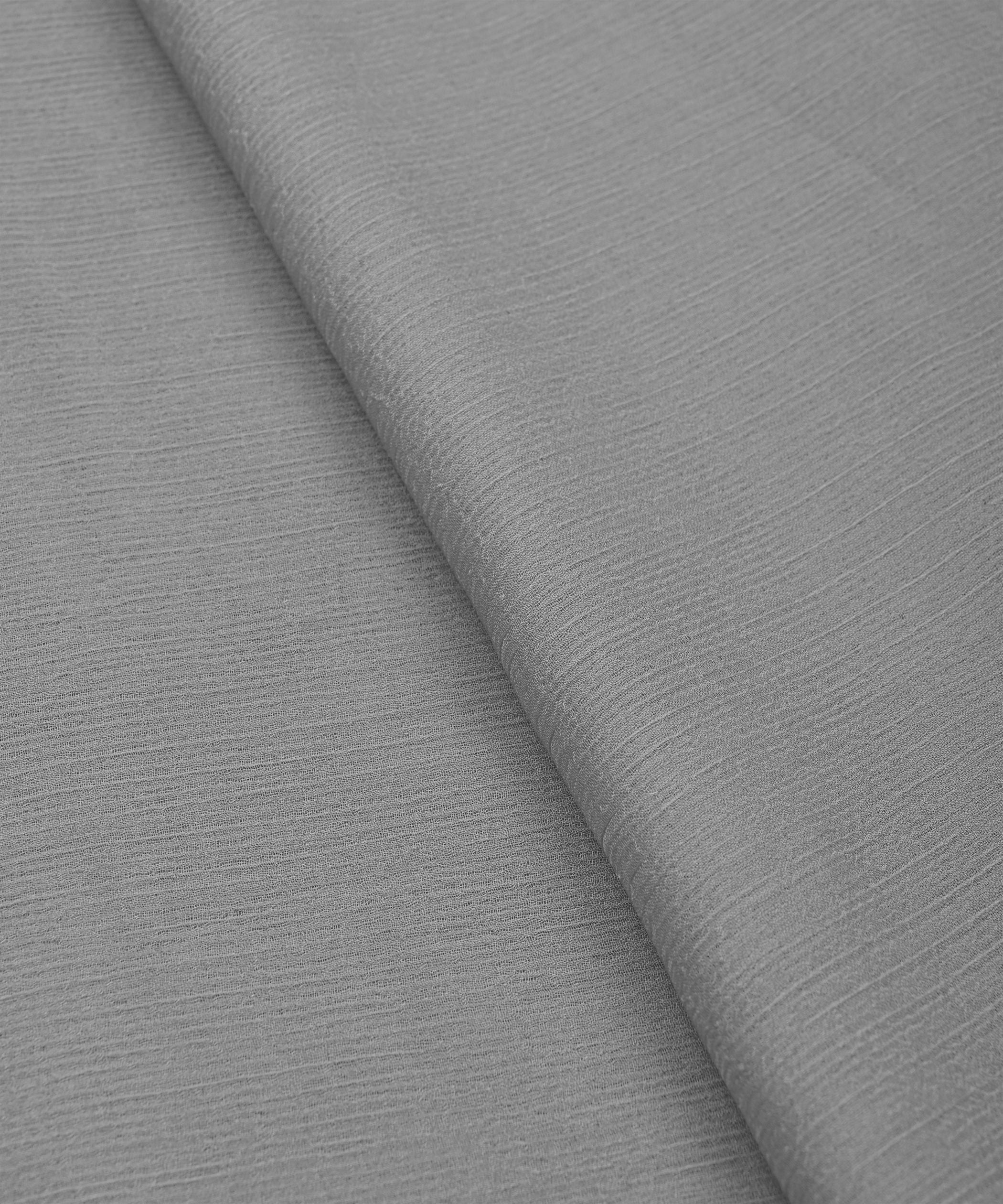 Grey Plain Dyed Bemberg Chiffon Fabric