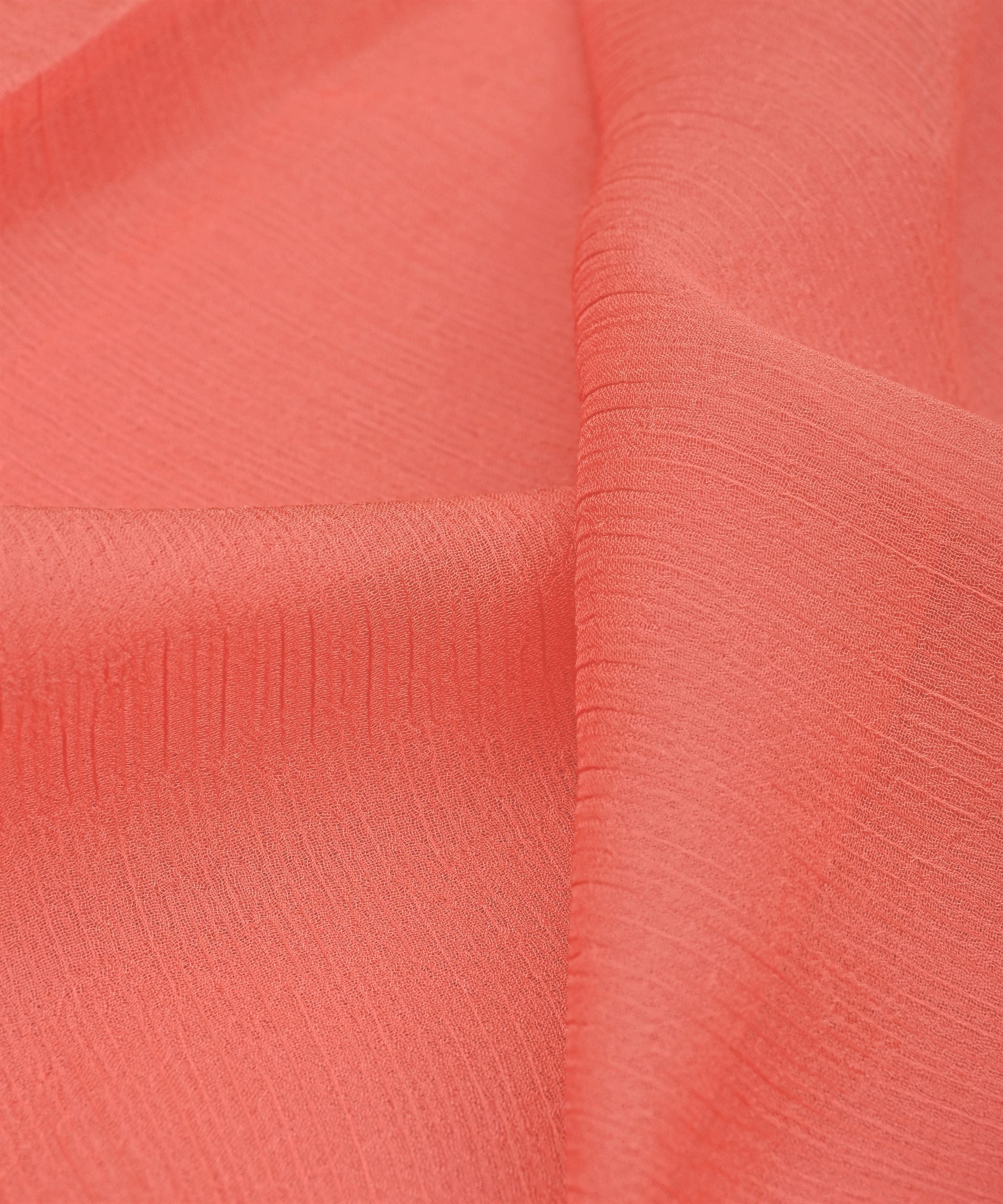 Light Peach Plain Dyed Bemberg Chiffon Fabric