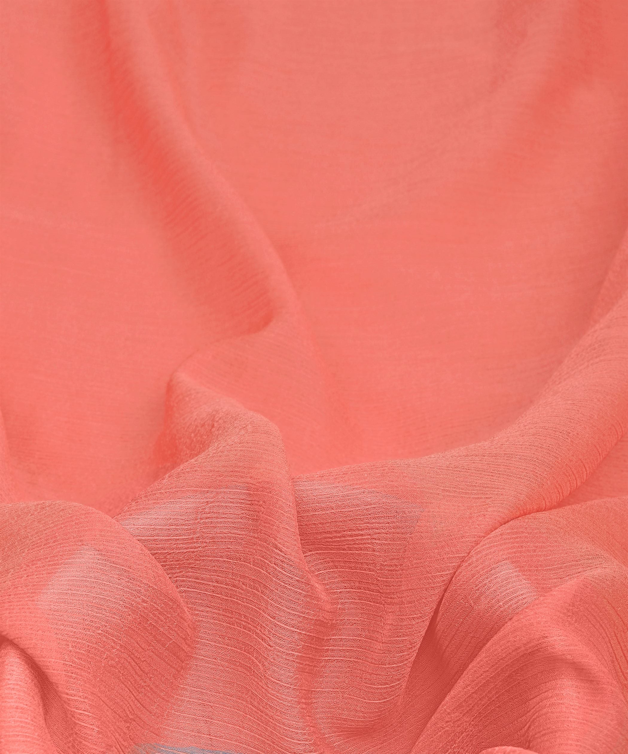 Light Peach Plain Dyed Bemberg Chiffon Fabric