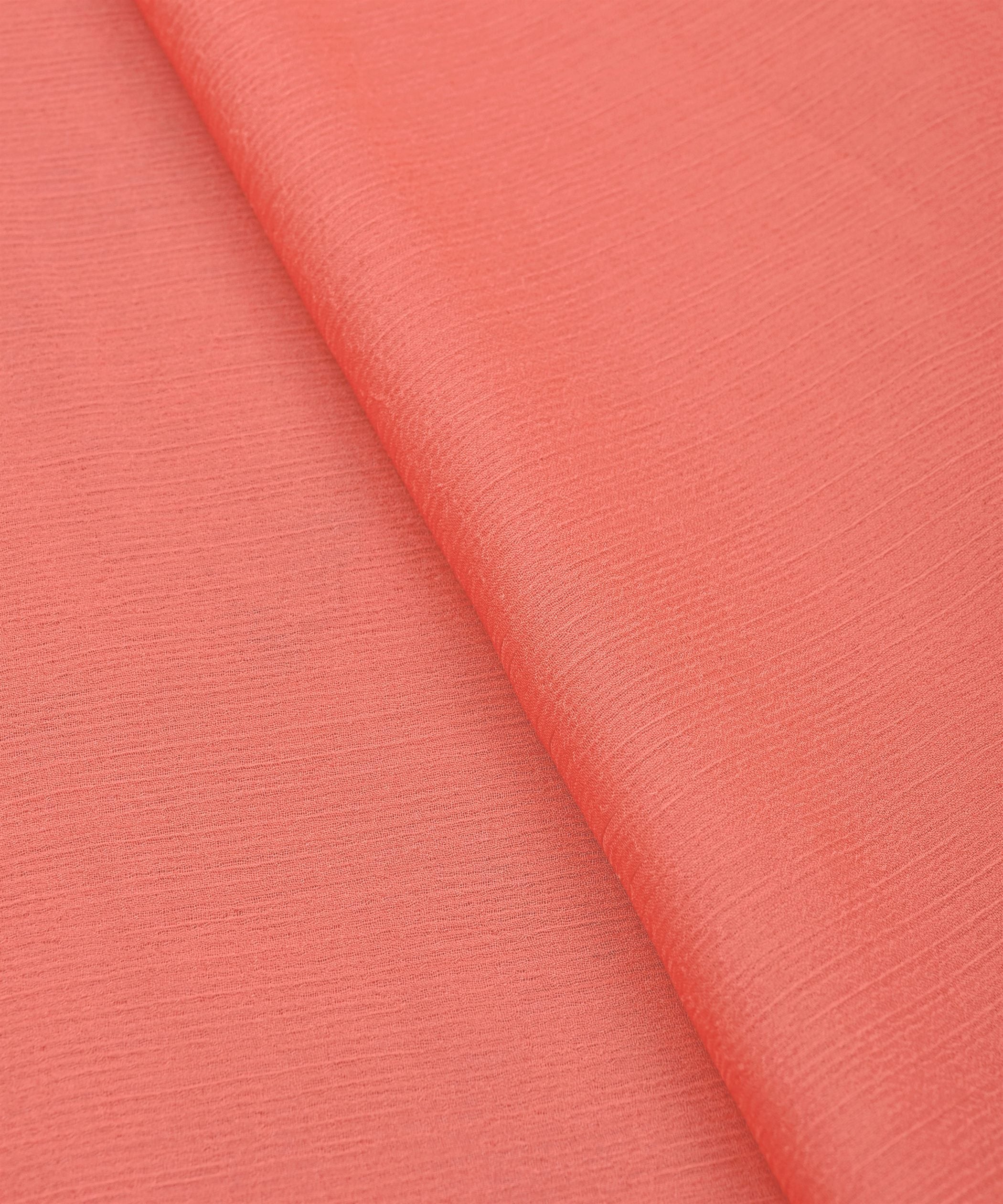 Light Peach Plain Dyed Bemberg Chiffon Fabric