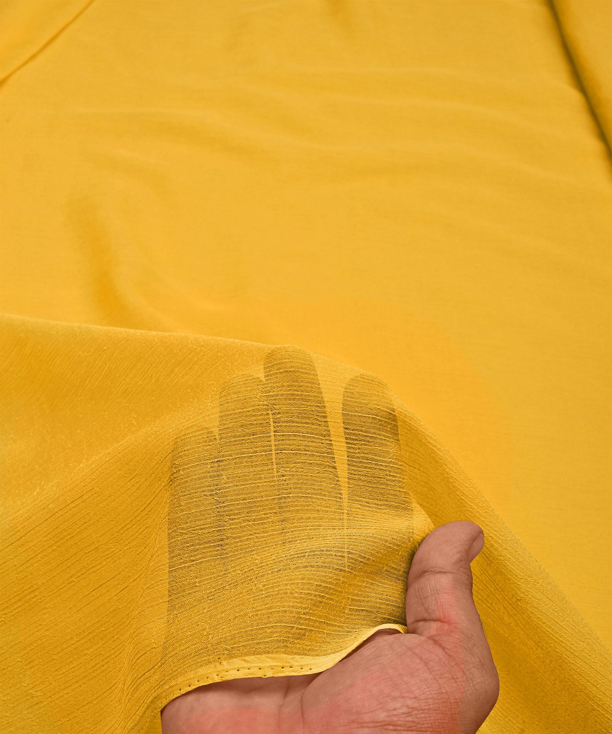 Lime Yellow Plain Dyed Bemberg Chiffon Fabric