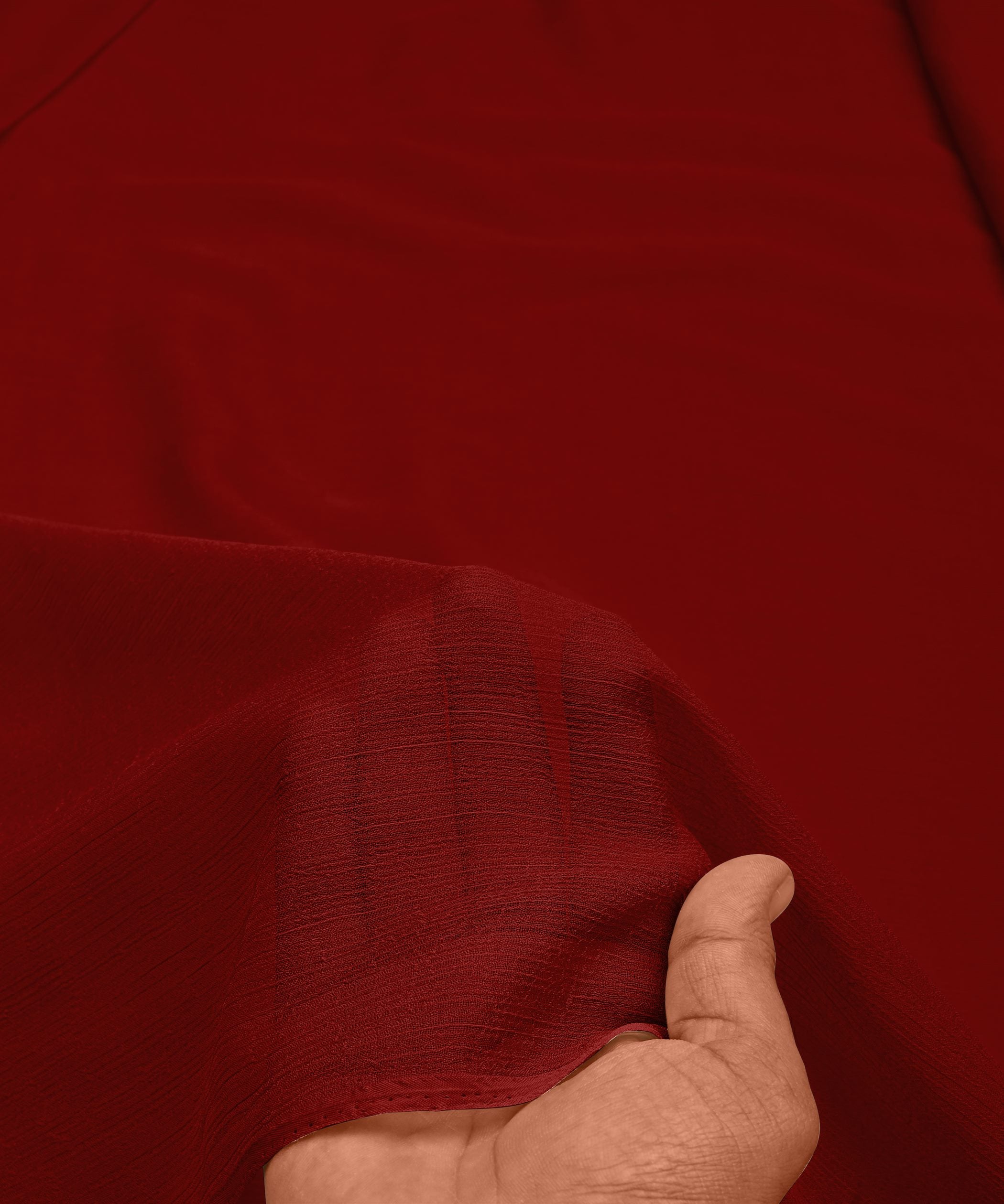 Maroon Plain Dyed Bemberg Chiffon Fabric