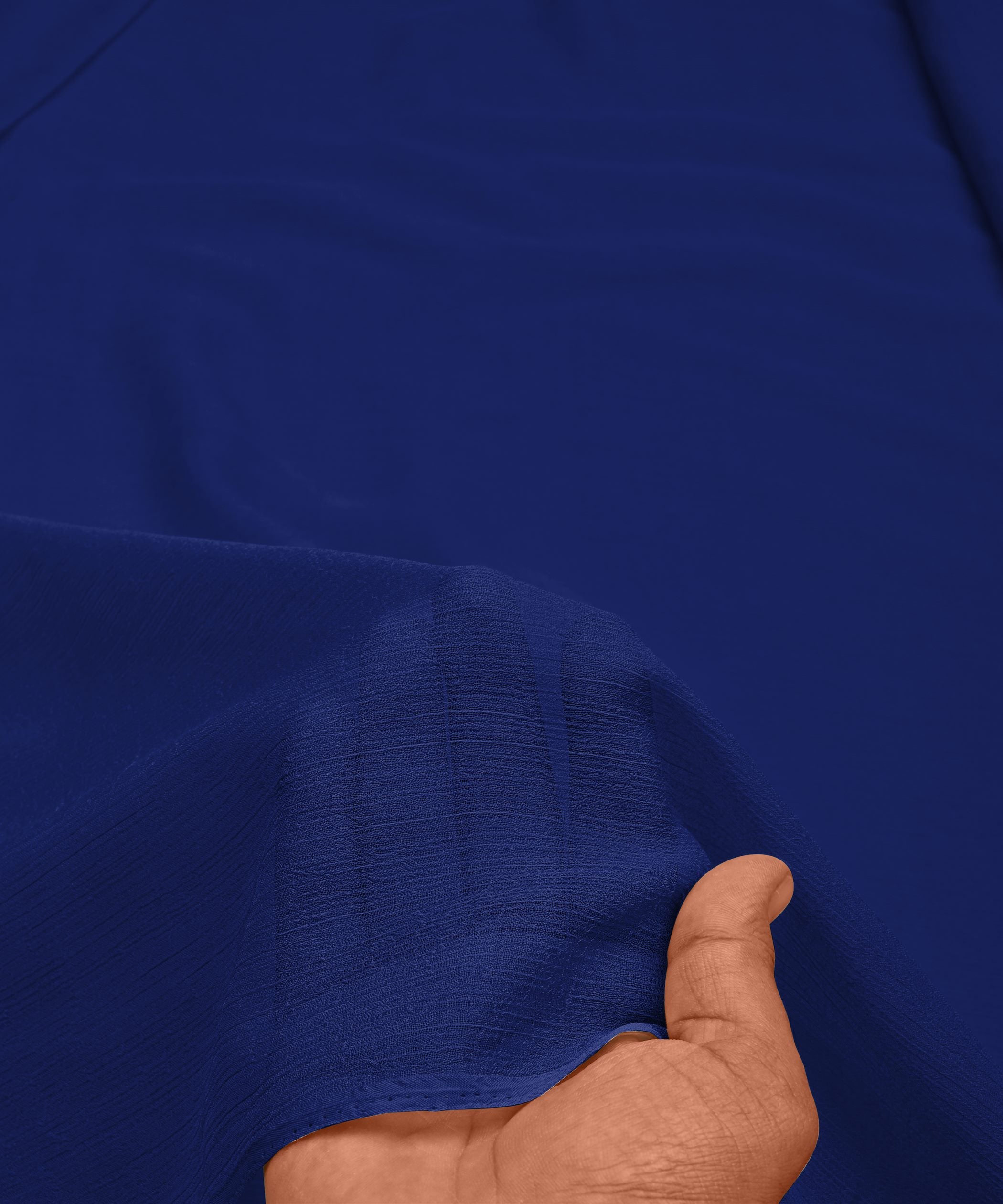 Navy Blue Plain Dyed Bemberg Chiffon Fabric