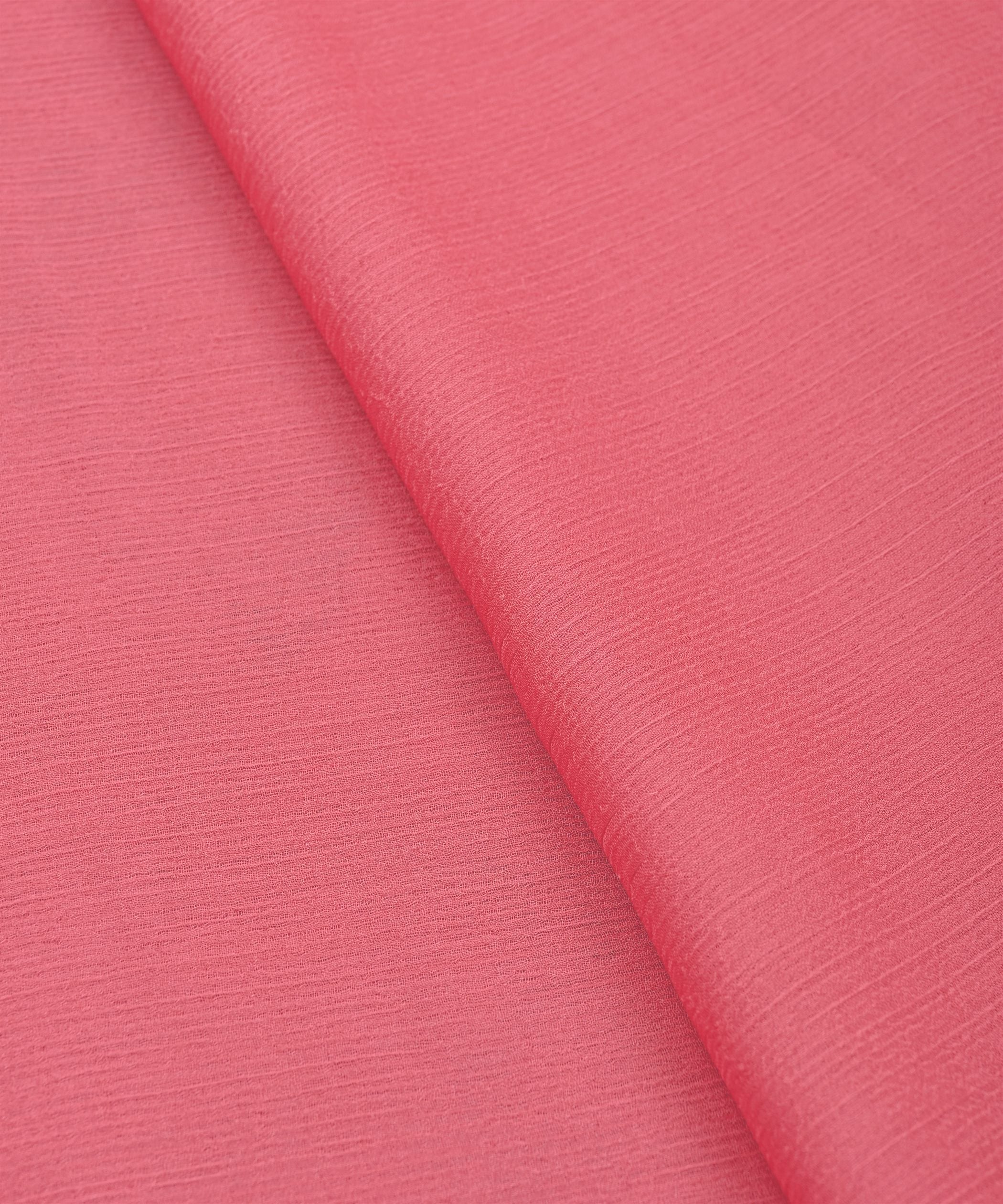 Peach Plain Dyed Bemberg Chiffon Fabric