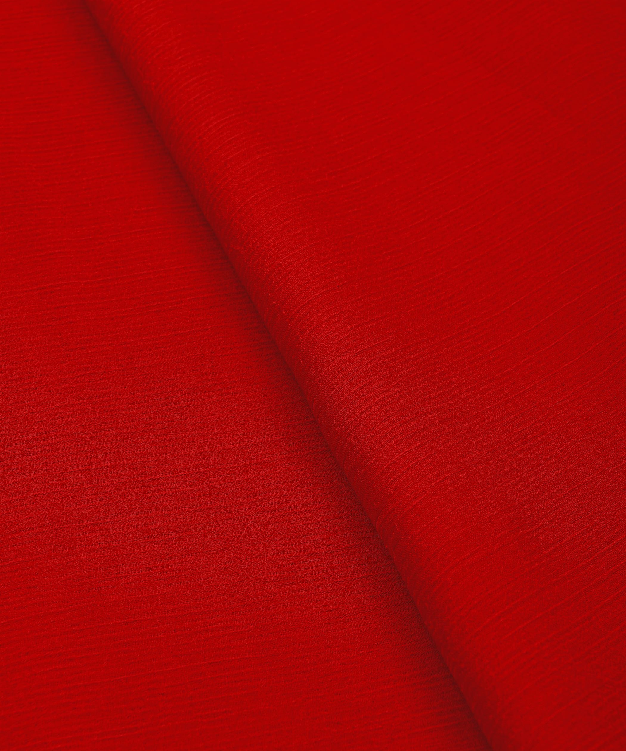 Red Plain Dyed Bemberg Chiffon Fabric