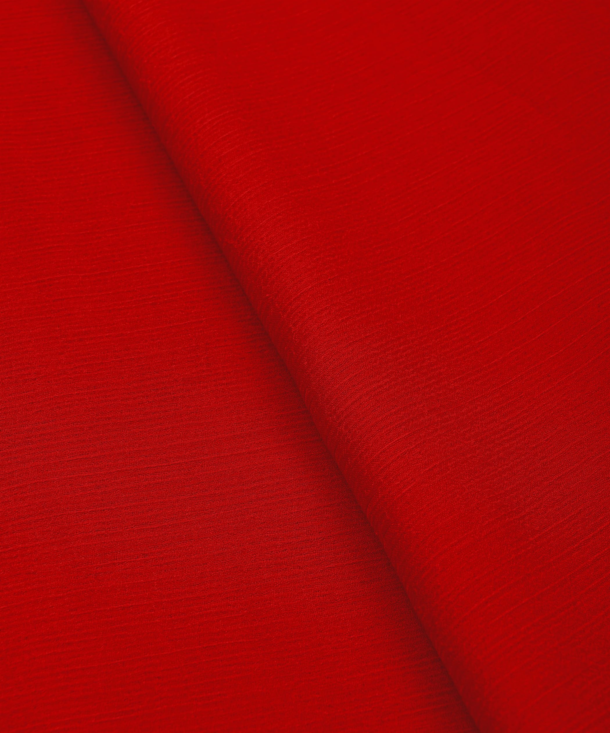 Red Plain Dyed Bemberg Chiffon Fabric
