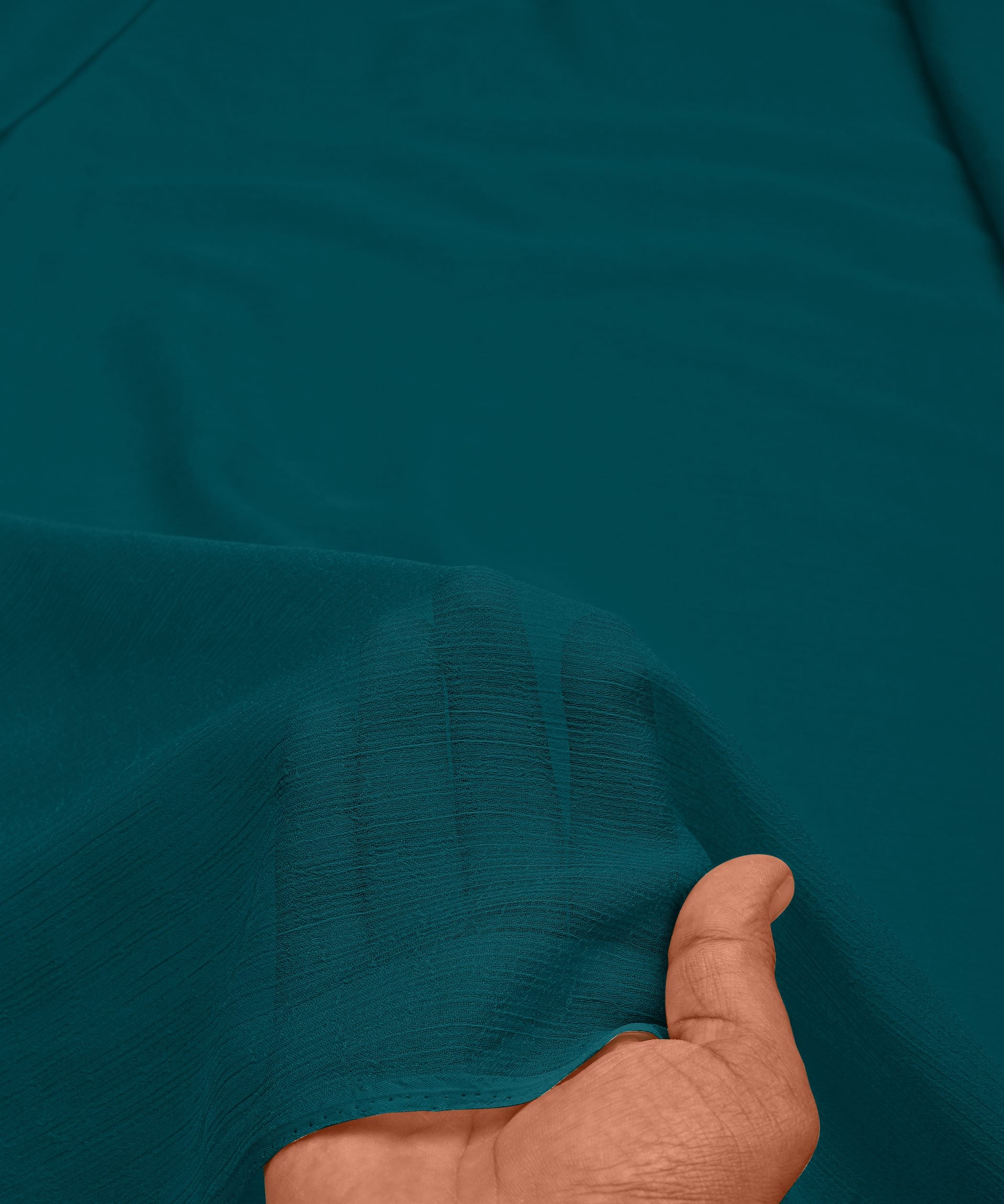 Teal Plain Dyed Bemberg Chiffon Fabric