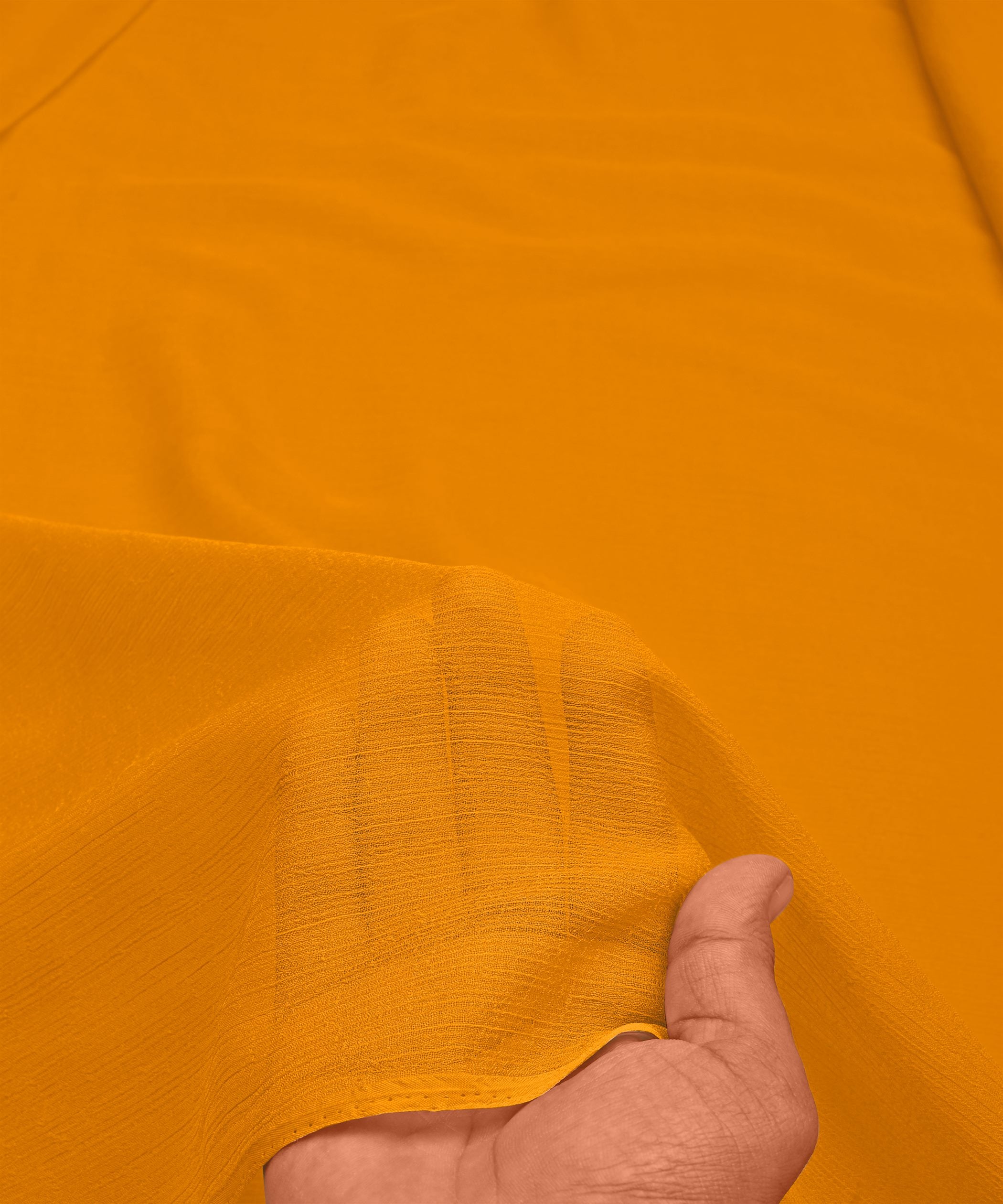 Yellow Plain Dyed Bemberg Chiffon Fabric